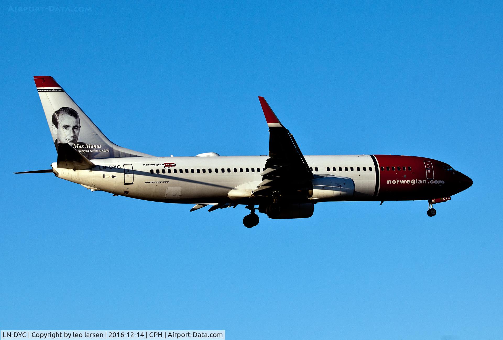 LN-DYC, 2010 Boeing 737-8JP C/N 39164, Copenhagen 14.12.16 app to R-04L