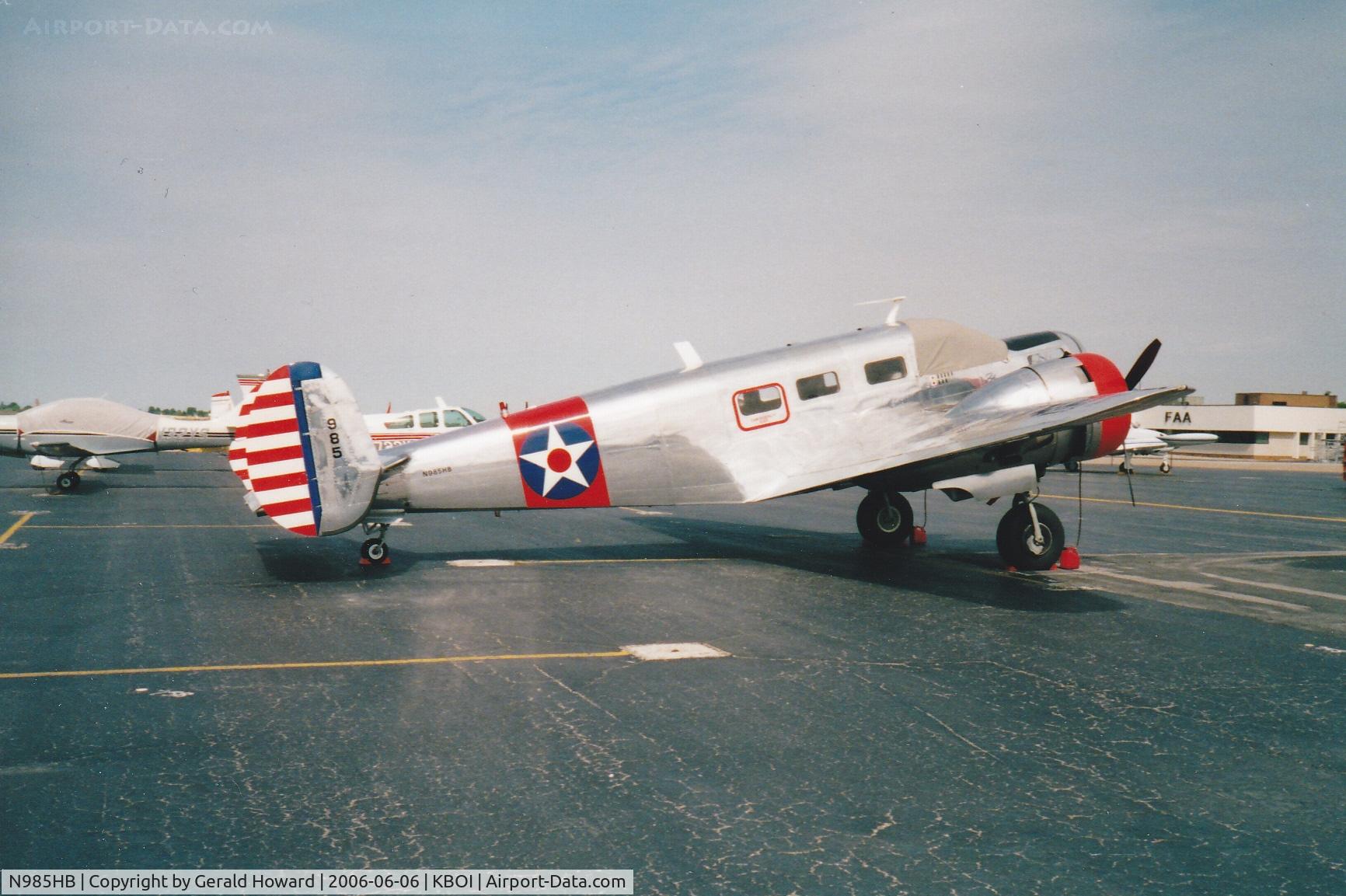 N985HB, 1942 Beech AT-11 Kansan C/N 998, Parked on GA ramp.
