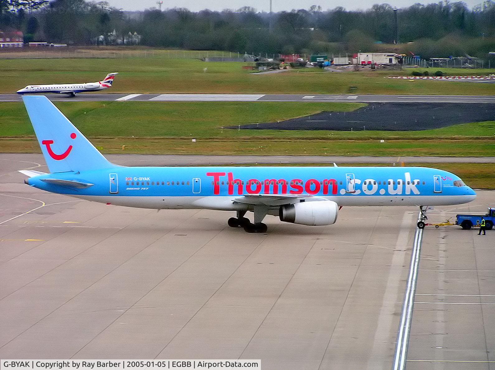 G-BYAK, 1993 Boeing 757-204 C/N 26267, Boeing 757-204 [26267] (Thomson Airways) Birmingham Int'l~G 05/01/2005