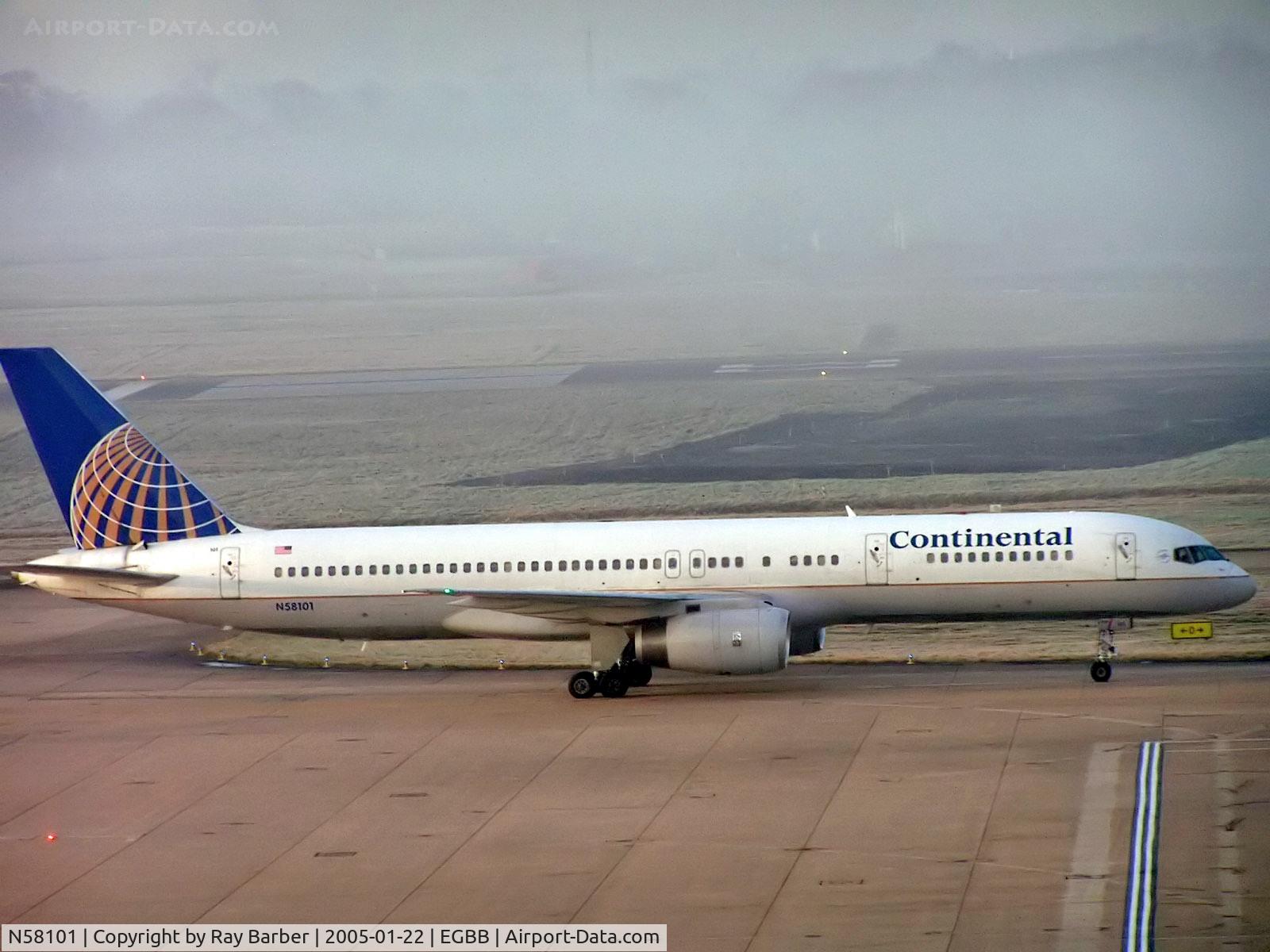 N58101, 1994 Boeing 757-224 C/N 27291, Boeing 757-224ET [27291] (Continental Airlines) Birmingham Int'l~G 22/01/2005. Taken on a foggy morning.