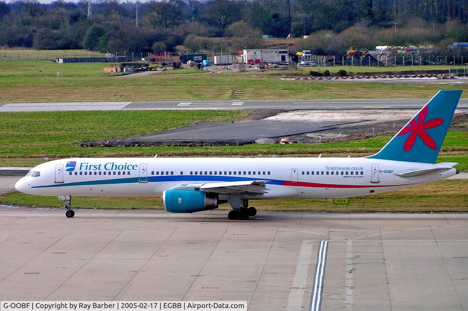 G-OOBF, 2004 Boeing 757-28A C/N 33101, Boeing 757-28A [33101] (First Choice Airways) Birmingham Int'l~G 17/02/2005