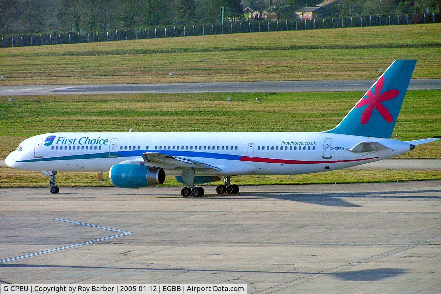 G-CPEU, 1999 Boeing 757-236 C/N 29941, Boeing 757-236 [29941] (First Choice Airways) Birmingham Int'l~G 12/01/2005