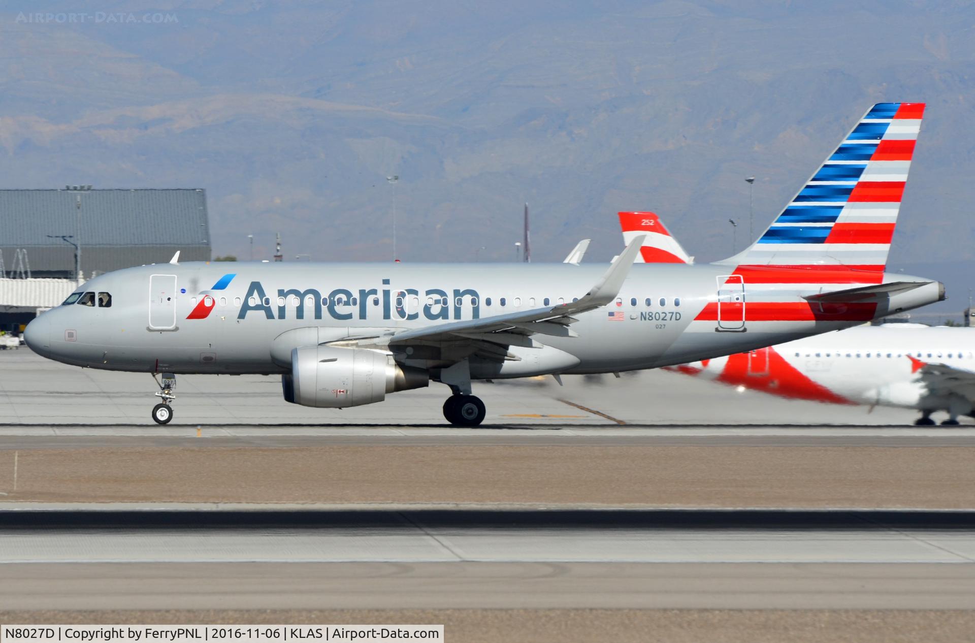 N8027D, 2015 Airbus A319-115 C/N 6437, American A319 starting its flight.