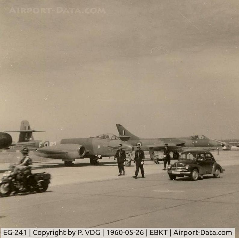 EG-241, 1953 Gloster Meteor F.8 C/N M18, Meteor EG-241 / B2-F  and Hunter F.6  IF-78 / OV-V at Wevelgem.