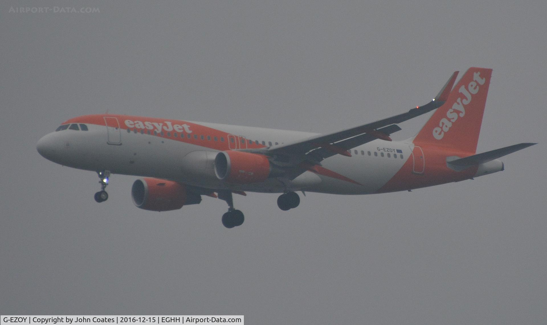 G-EZOY, 2015 Airbus A320-214 C/N 6885, Appearing out of the mist