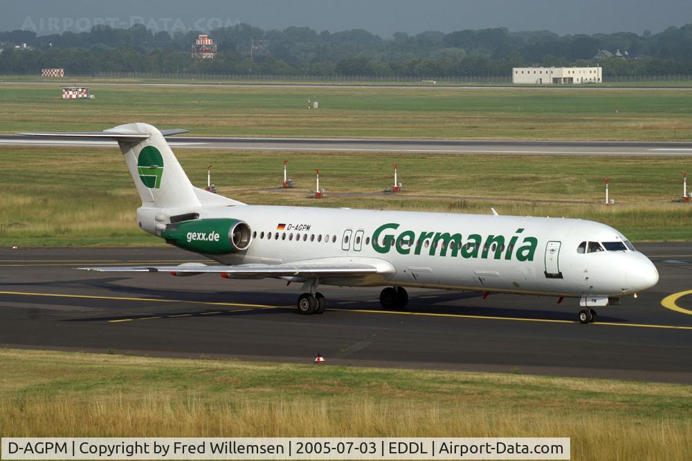 D-AGPM, 1991 Fokker 100 (F-28-0100) C/N 11331, Germania