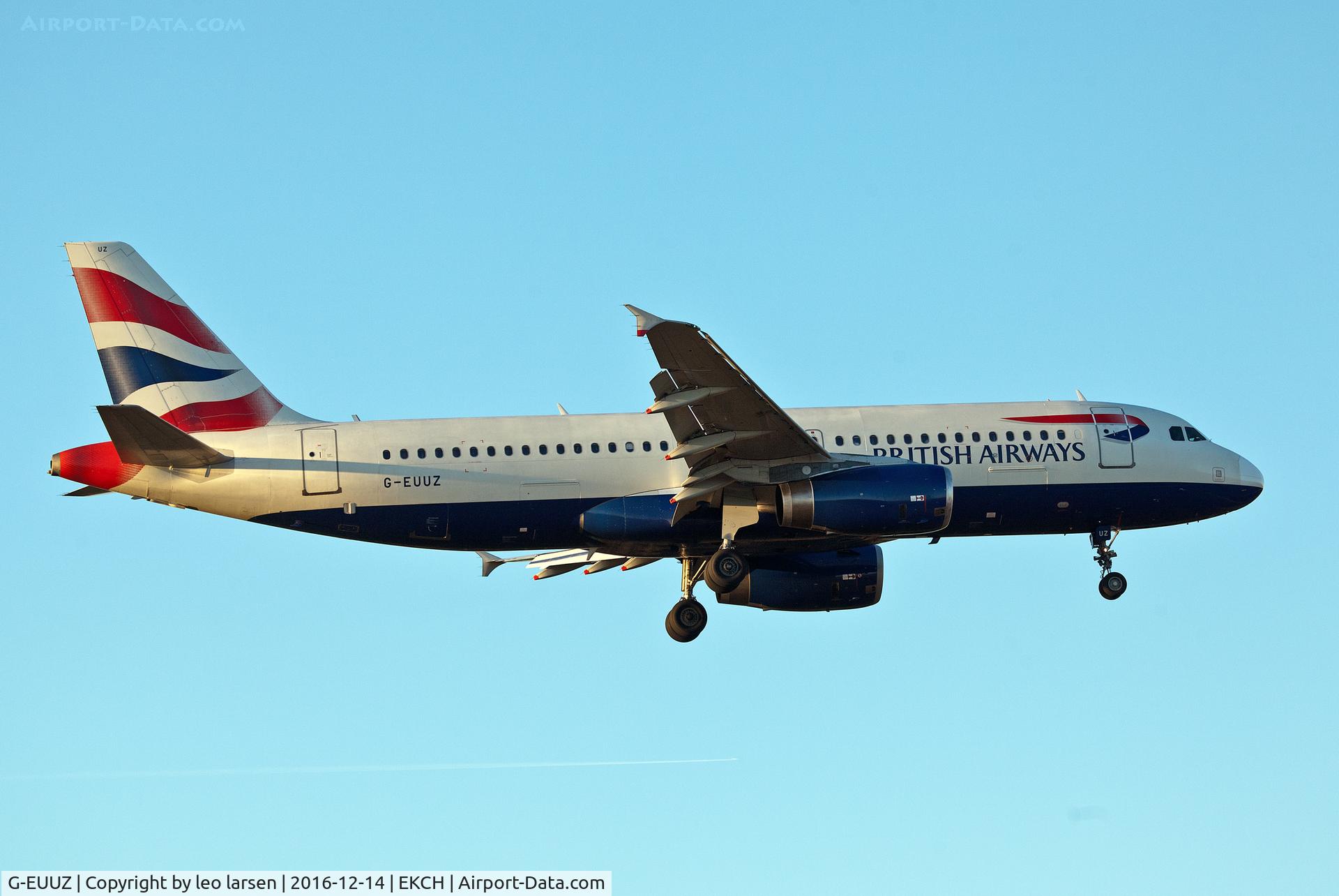 G-EUUZ, 2008 Airbus A320-232 C/N 3649, Copenhagen 14.12.16 app to R-04L
