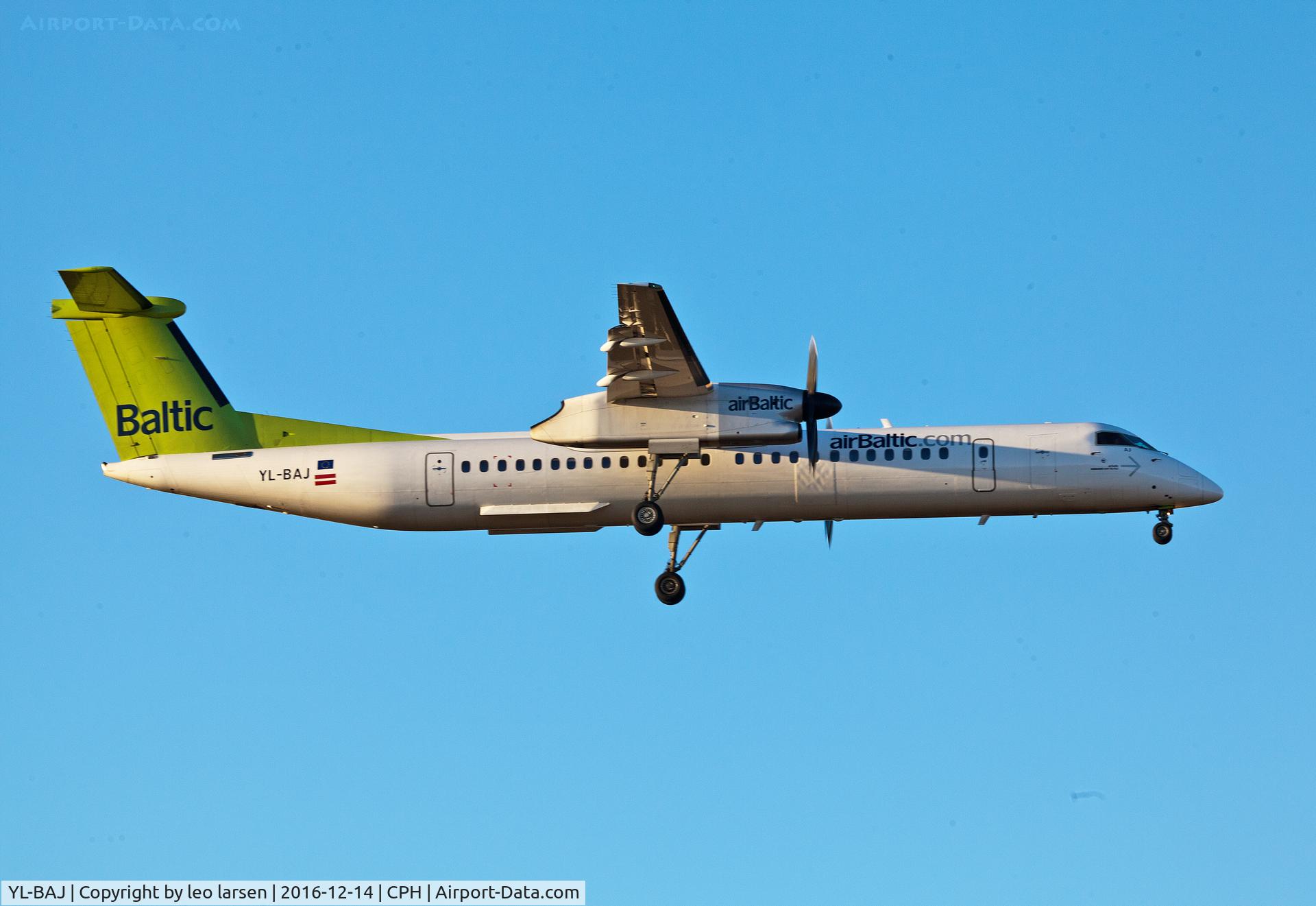 YL-BAJ, 2010 De Havilland Canada DHC-8-402Q Dash 8 C/N 4309, Copenhagen 14.12.16 app to R-04L