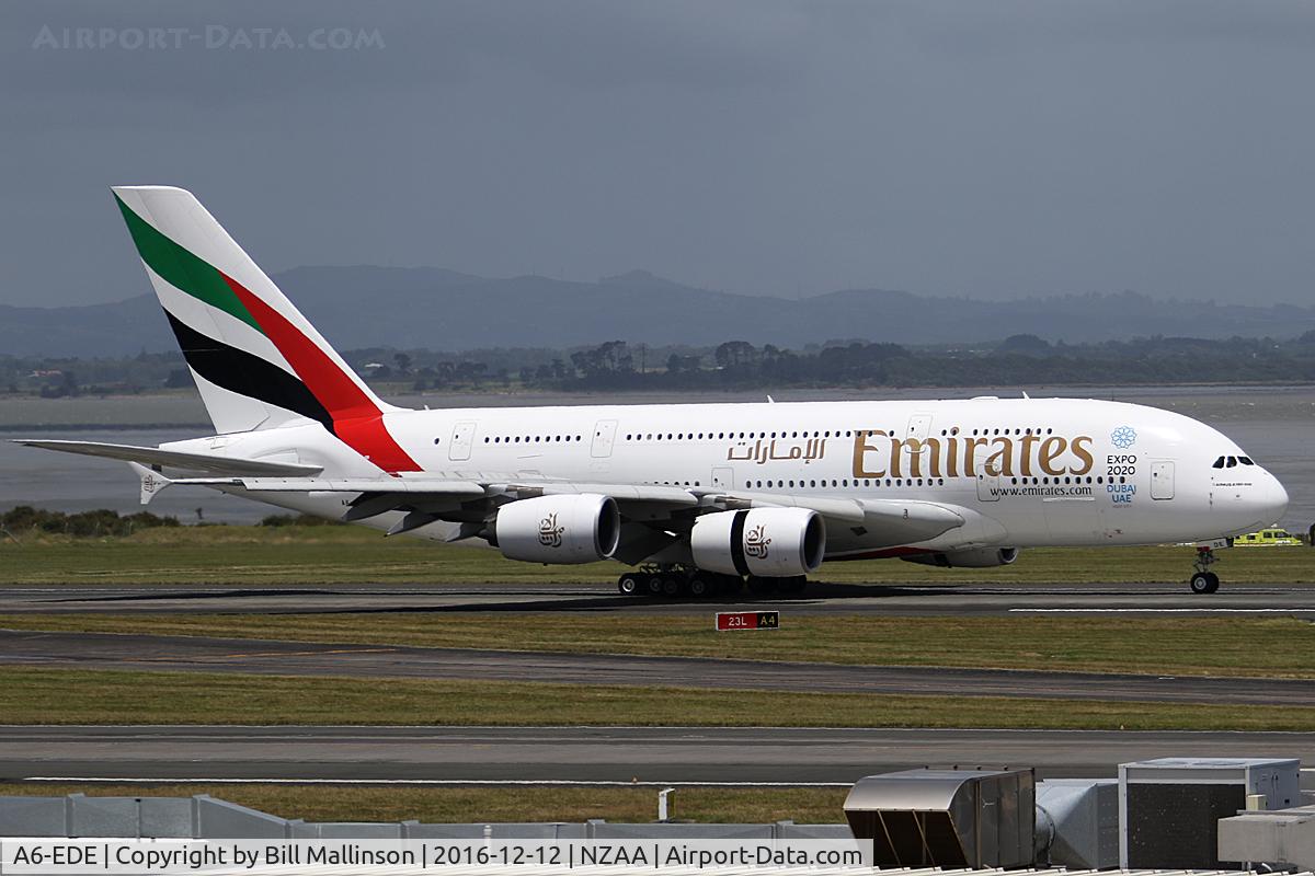A6-EDE, 2008 Airbus A380-861 C/N 017, in from BNE