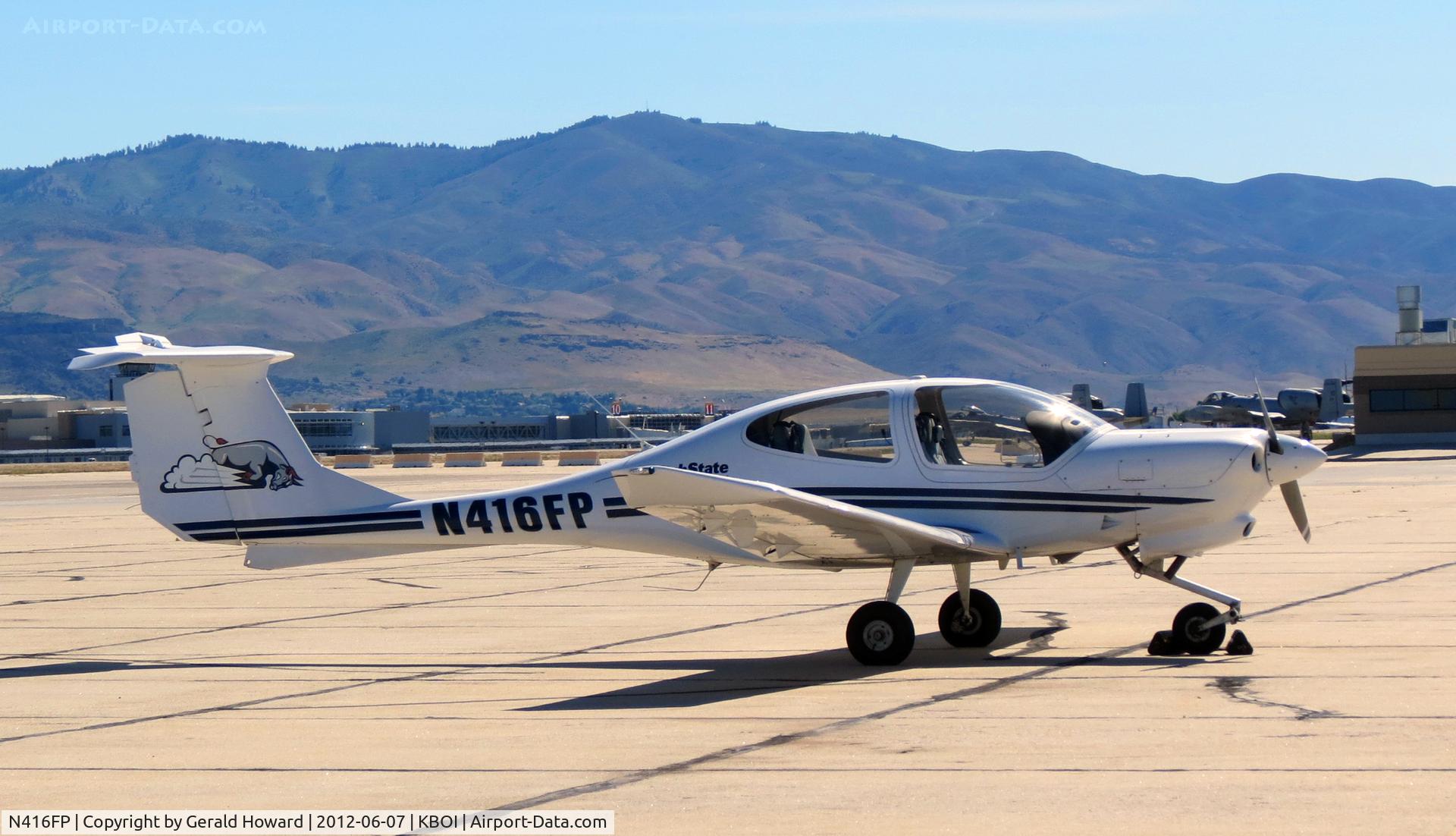 N416FP, 2006 Diamond DA-40F Diamond Star C/N 40.FC016, Parked on western ramp.