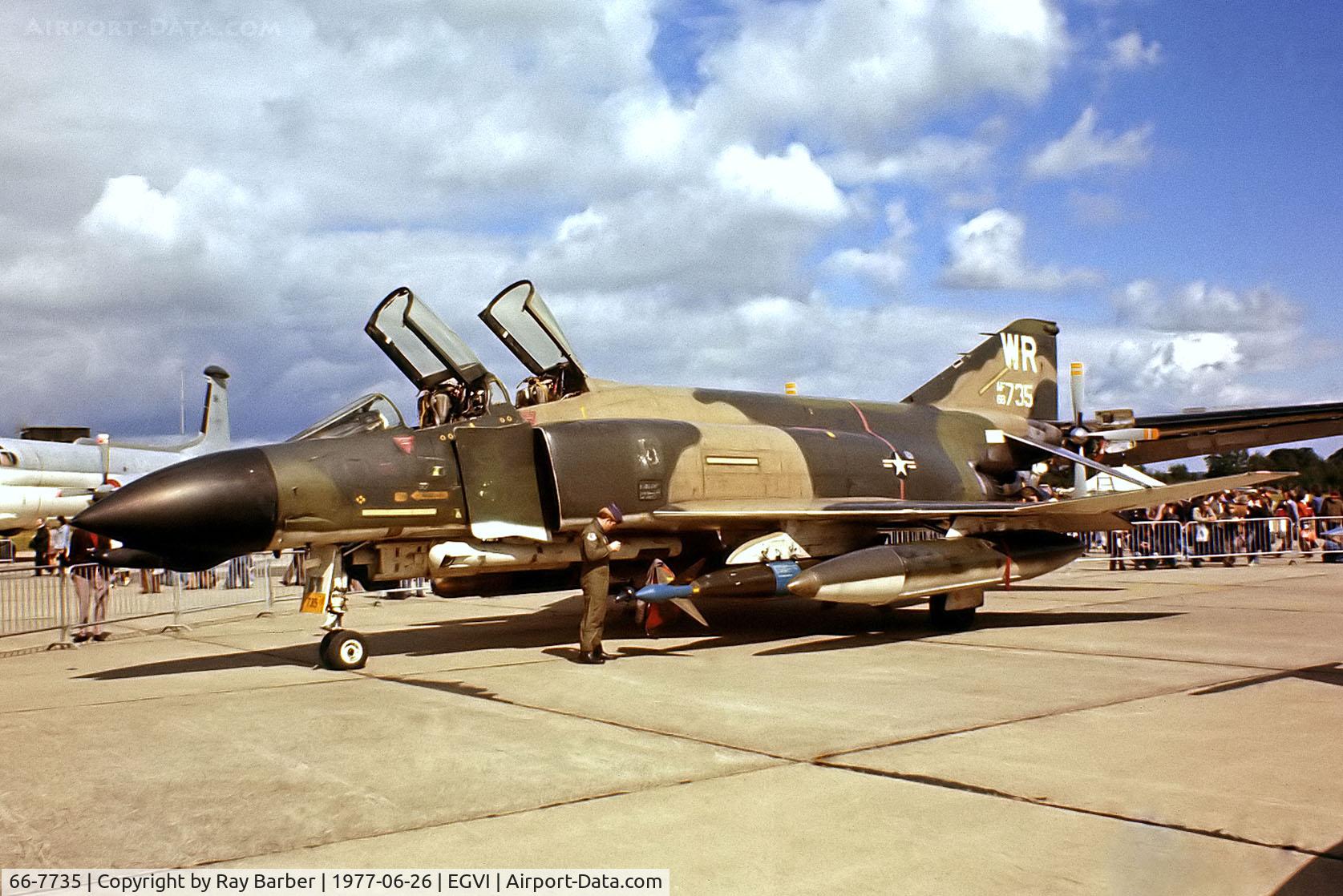 66-7735, 1966 McDonnell F-4D Phantom II C/N 2365, McDonnell-Douglas F-4D Phantom II [2365] (United States Air Force) RAF Greenham Common~G 26/06/1977. From a slide.