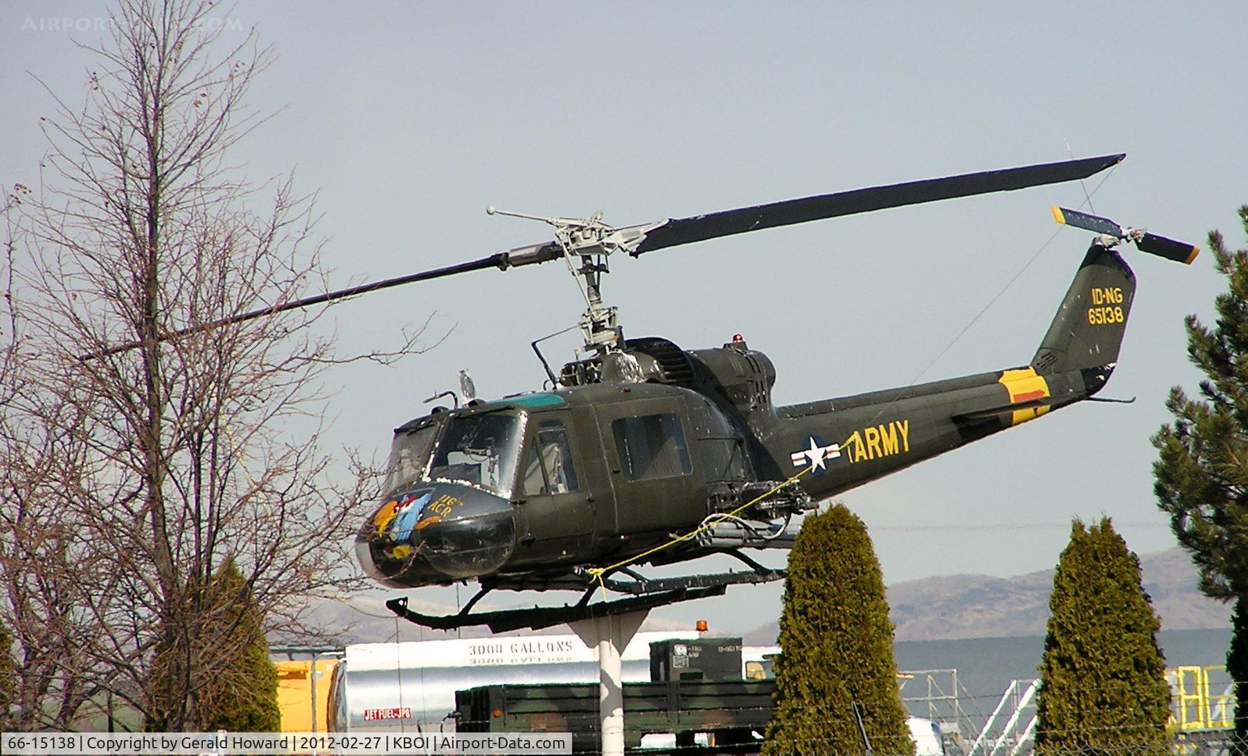 66-15138, Bell UH-1A Iroquois C/N 1866, Now a gate guard for the Idaho Army national Guard.