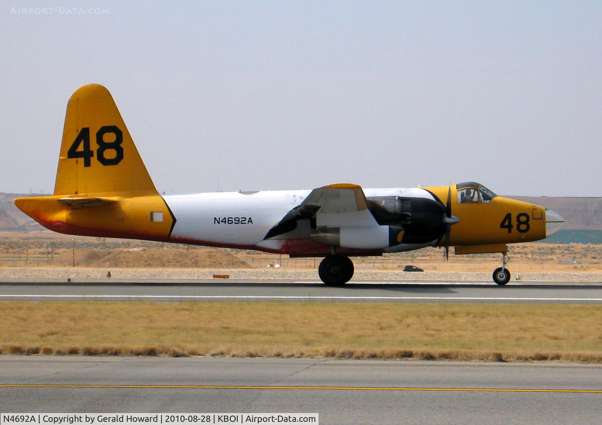 N4692A, 1961 Lockheed SP-2H (P2V-7S) Neptune C/N 726-7247, Landing RWY 28R.
