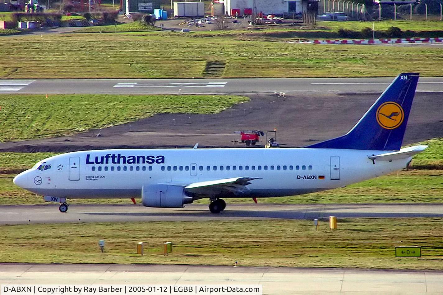 D-ABXN, 1987 Boeing 737-330 C/N 23872, Boeing 737-330 [23872] (Lufthansa) Birmingham Int'l~G 12/01/2005