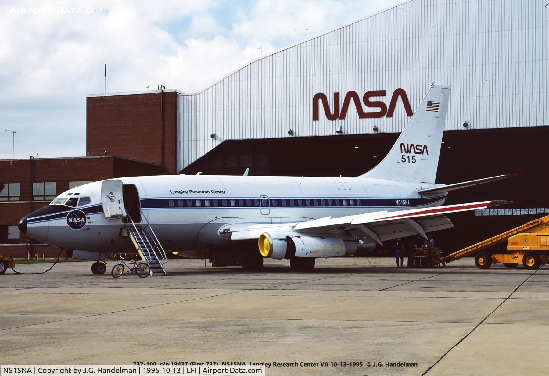 N515NA, 1968 Boeing 737-130 C/N 19437, The very first 737 (737-100) at the Langley .Research Center.