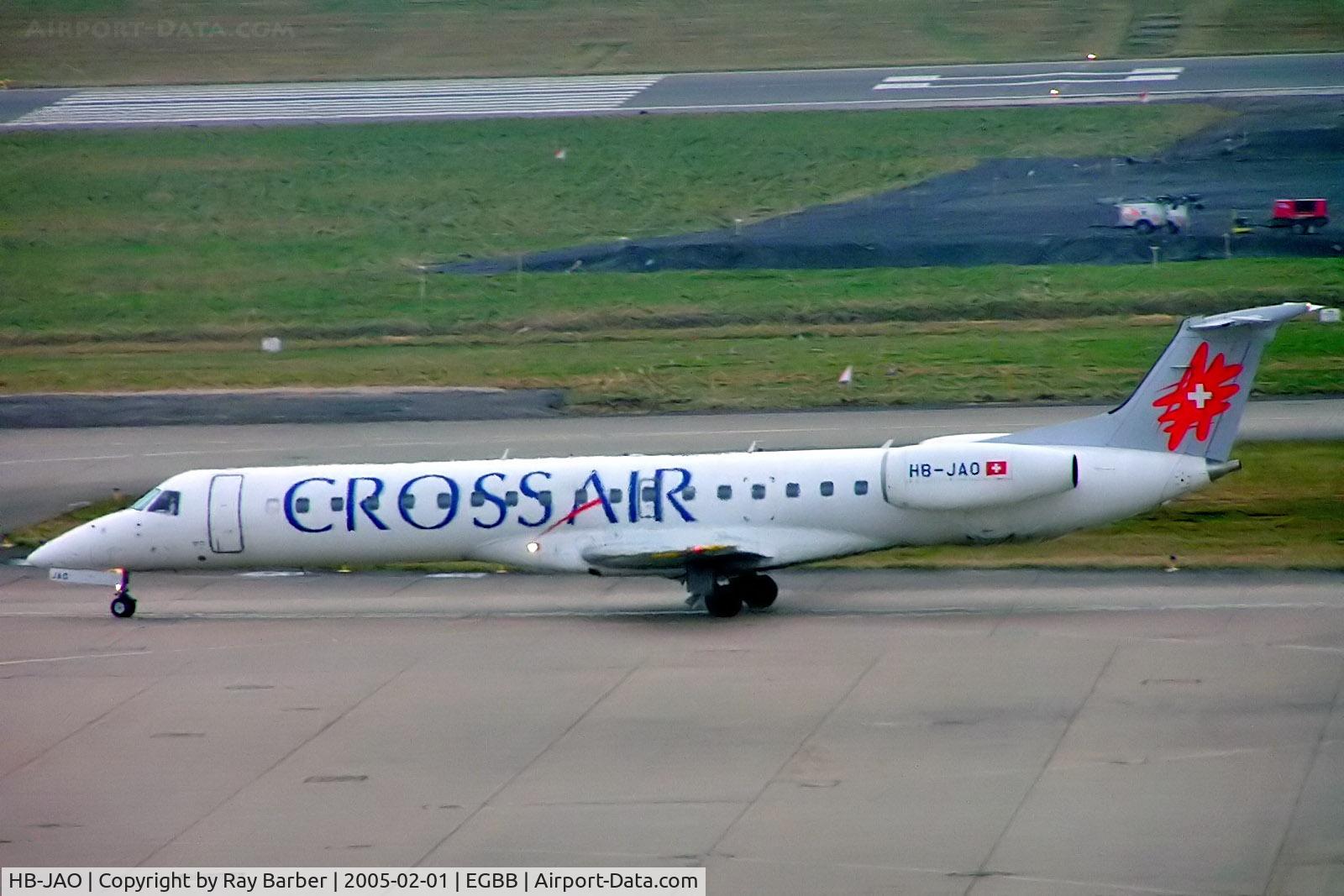 HB-JAO, 2001 Embraer EMB-145LU (ERJ-145LU) C/N 145456, Embraer ERJ-145LU [145456] (Crossair) Birmingham Int'l~G 01/02/2005