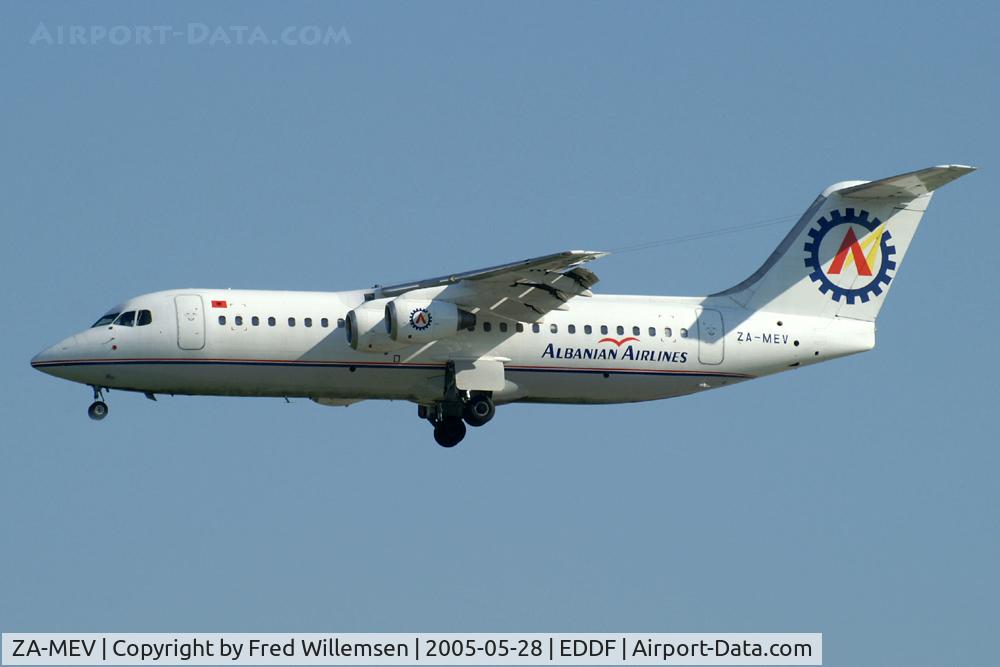 ZA-MEV, 1991 British Aerospace BAe.146-300 C/N E3197, ALBANIAN