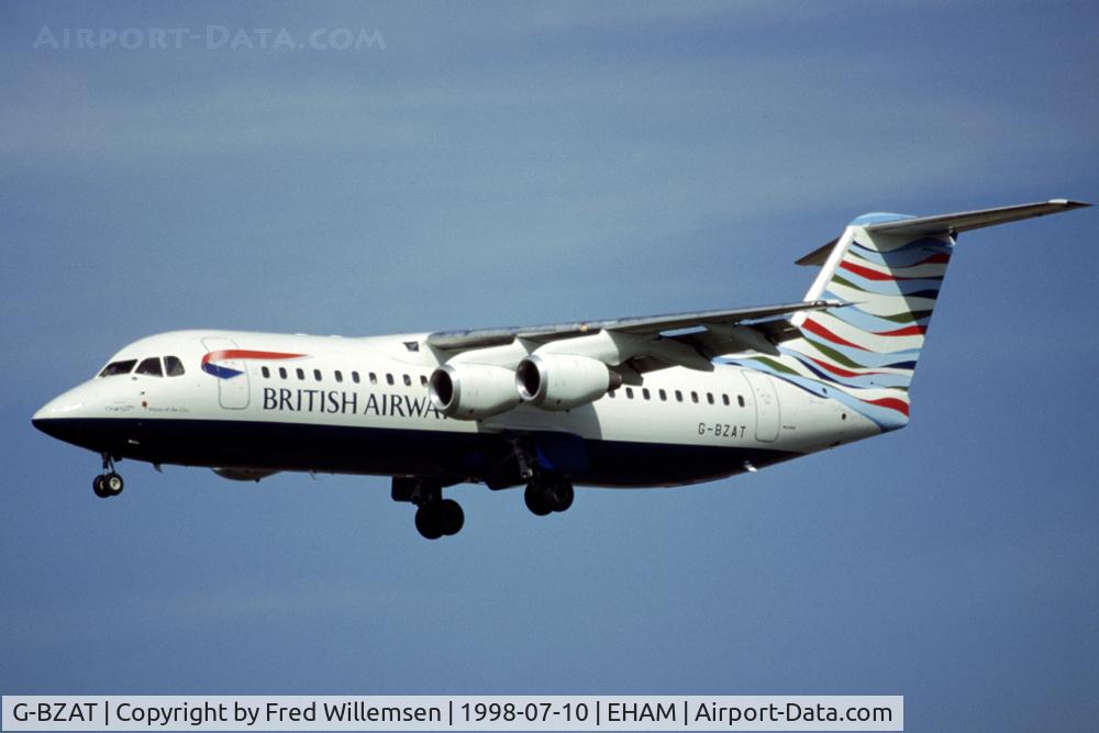 G-BZAT, 1997 British Aerospace Avro 146-RJ100 C/N E3320, Cityflyer-BA