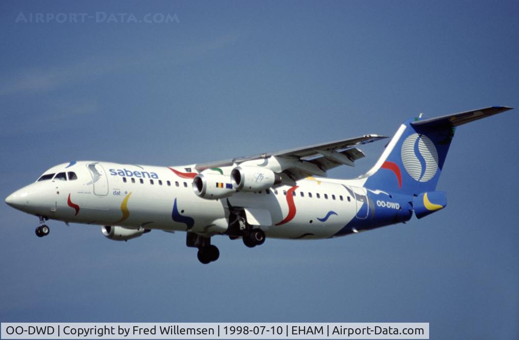 OO-DWD, 1998 British Aerospace Avro 146-RJ100 C/N E3324, SABENA