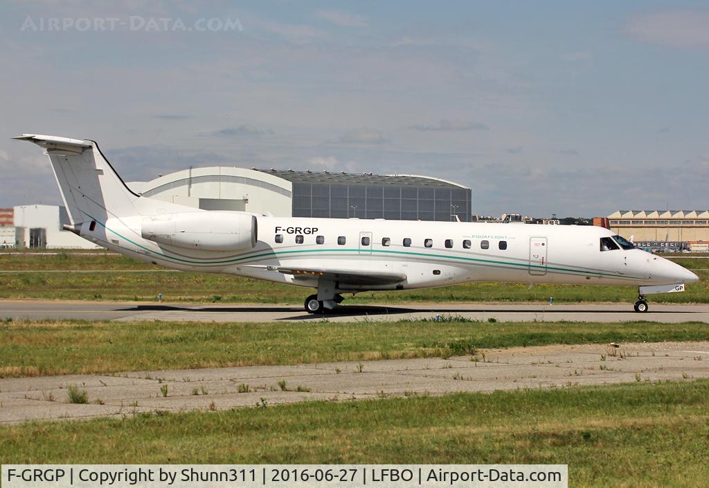 F-GRGP, 1999 Embraer ERJ-135ER (EMB-135ER) C/N 145188, Taxiing to the General Aviation area... Special Euro 2016 flight