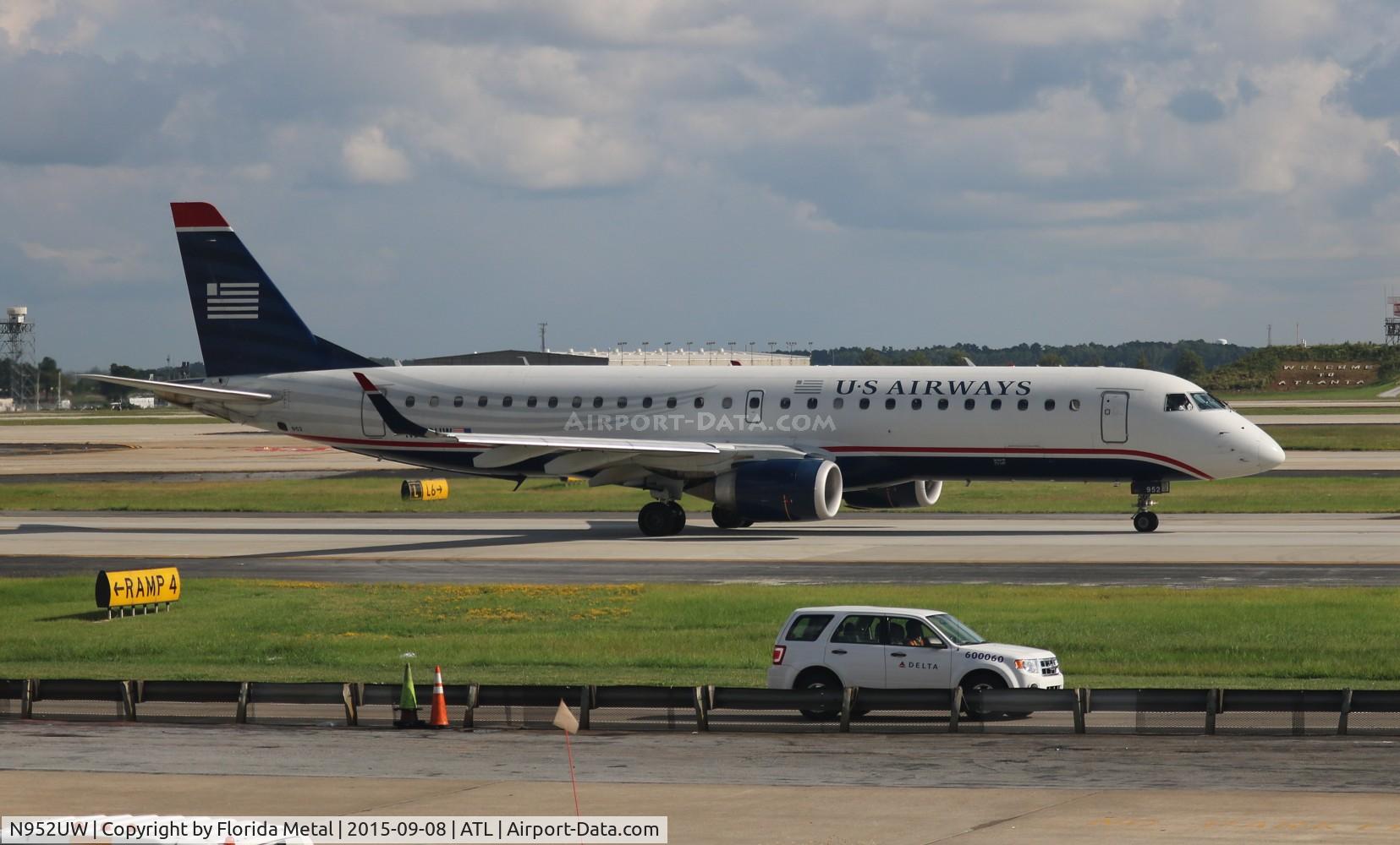N952UW, 2007 Embraer ERJ-190-100 IGW 190AR C/N 19000119, USAirways