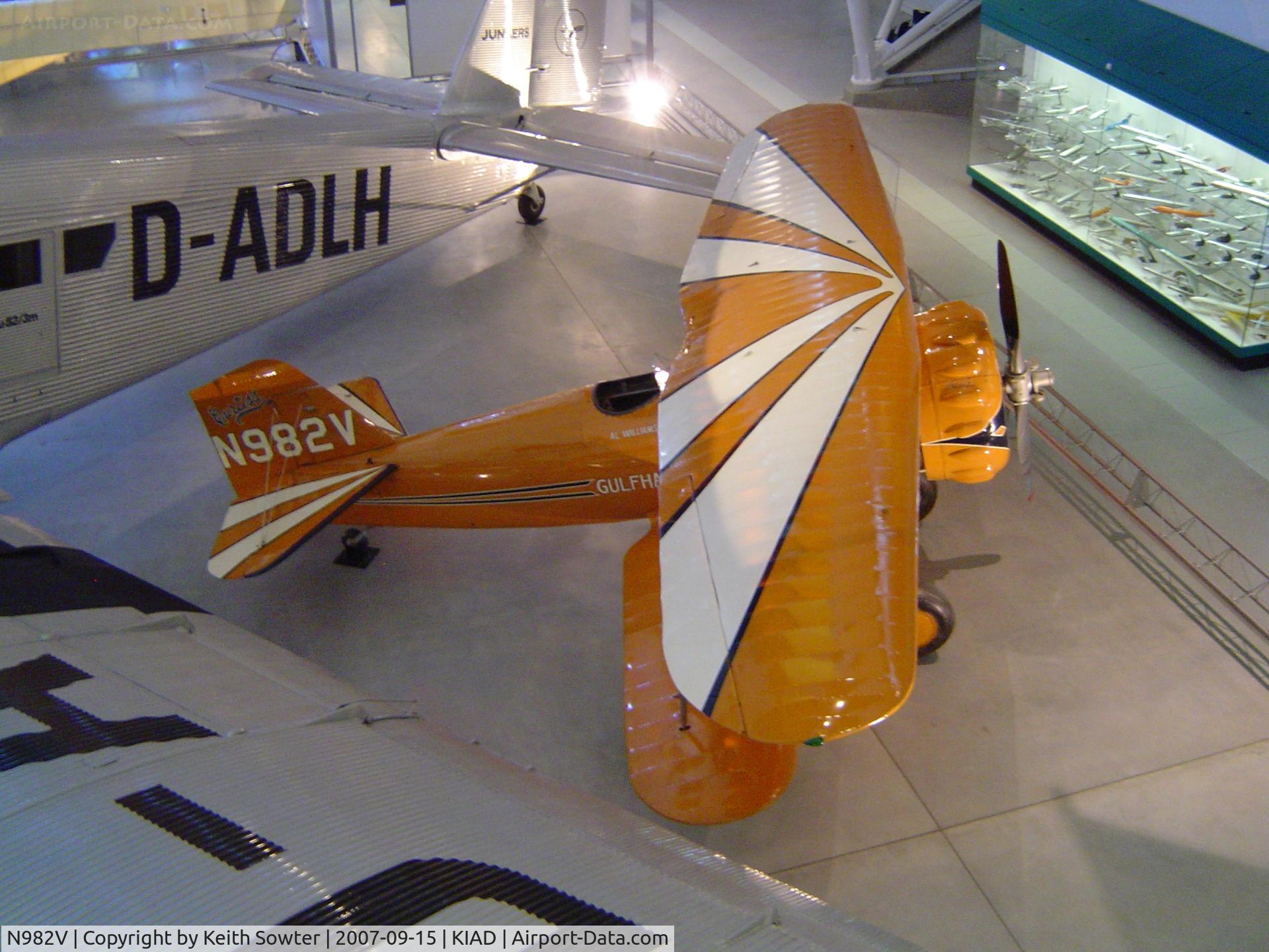 N982V, 1929 Curtiss-Wright Hawk 1A C/N 1, On display