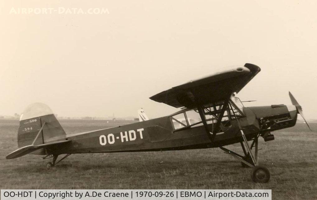 OO-HDT, 1949 Morane-Saulnier MS-500 Criquet C/N 394, At Moorsele.