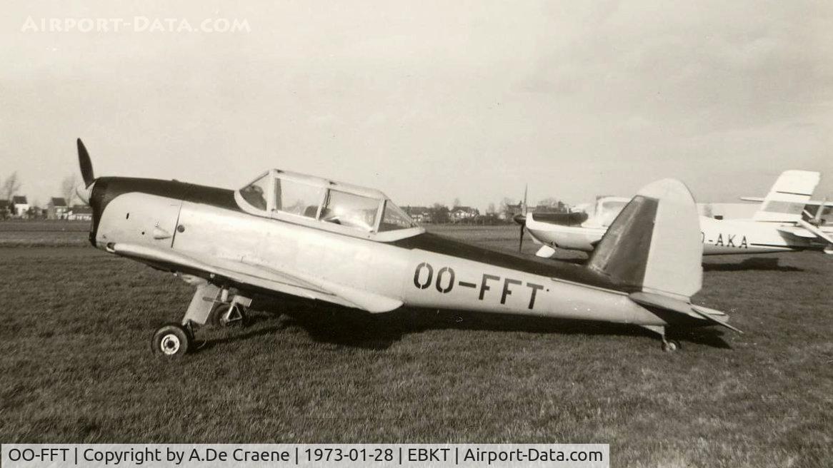 OO-FFT, 1951 De Havilland DHC-1 Chipmunk Mk22A C/N C1/0475, At Wevelgem in 1973.