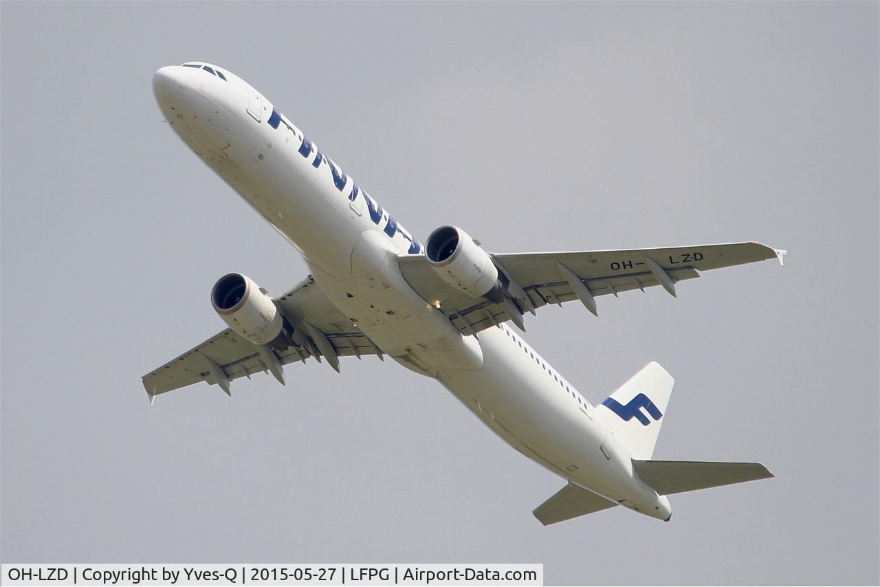OH-LZD, 2000 Airbus A321-211 C/N 1241, Airbus A321-211, Take-off Rwy 27L, Roissy Charles De Gaulle Airport (LFPG-CDG)