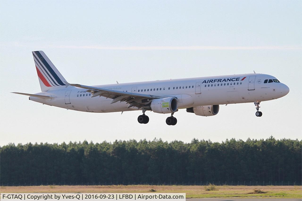 F-GTAQ, 2008 Airbus A321-211 C/N 3399, Airbus A321-211, On final rwy 05, Bordeaux Mérignac airport (LFBD-BOD)