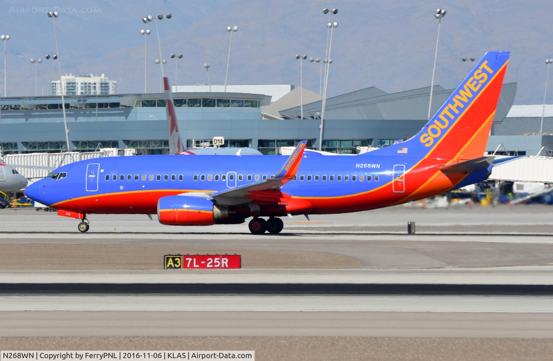 N268WN, 2007 Boeing 737-7H4 C/N 32524, Southwest B737