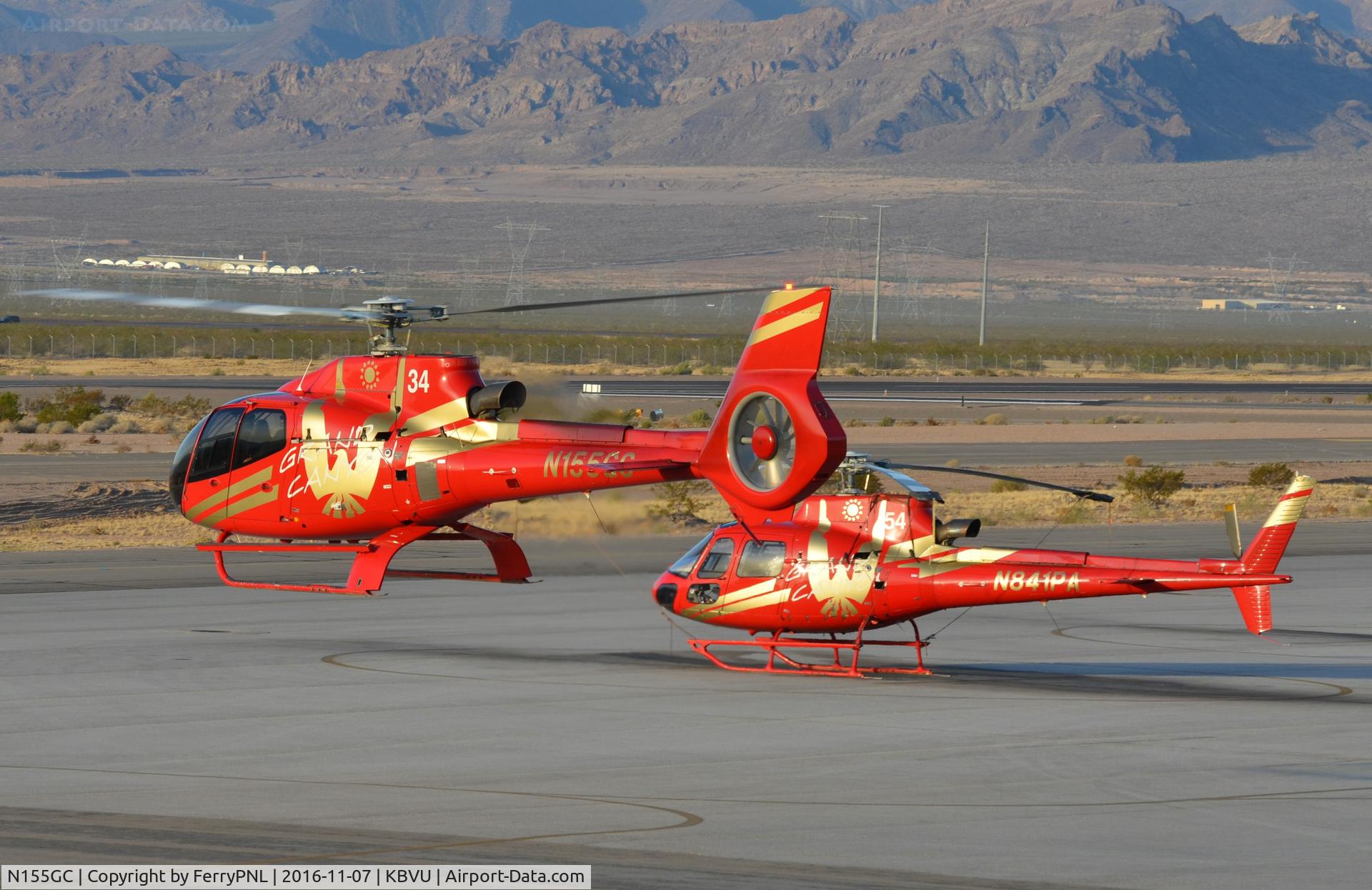 N155GC, Eurocopter EC-130B-4 (AS-350B-4) C/N 7091, Grand Canyon Helicopter EC130 starting its tour