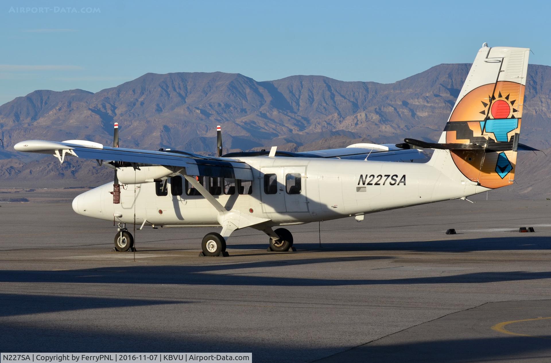 N227SA, 1976 De Havilland Canada DHC-6-300 Twin Otter C/N 517, DHC6 parked at Boulder City base.