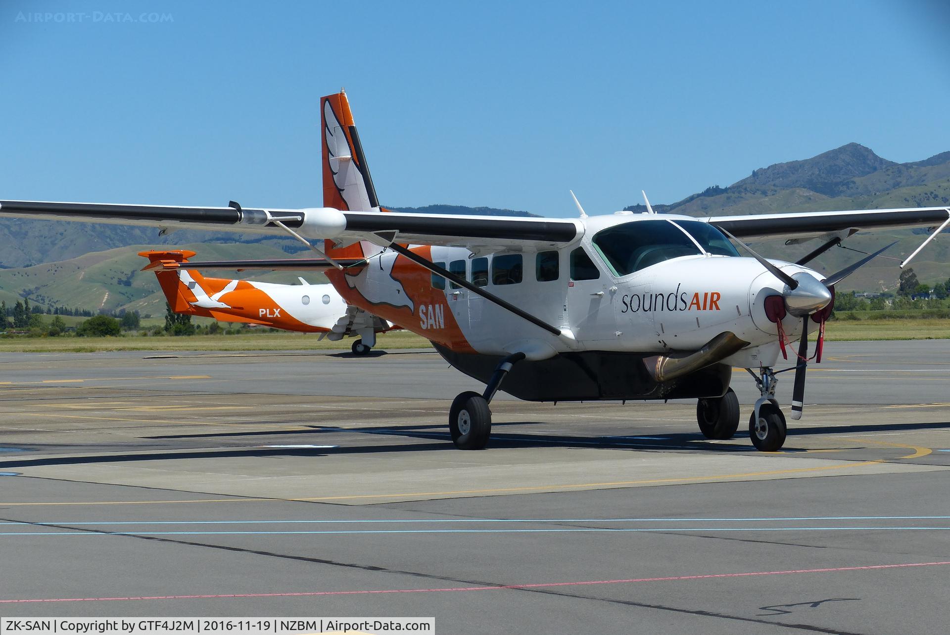 ZK-SAN, 2002 Cessna 208 Caravan I C/N 20800360, ZK-SAN of SoundsAir at Blenheim 19.11.16
