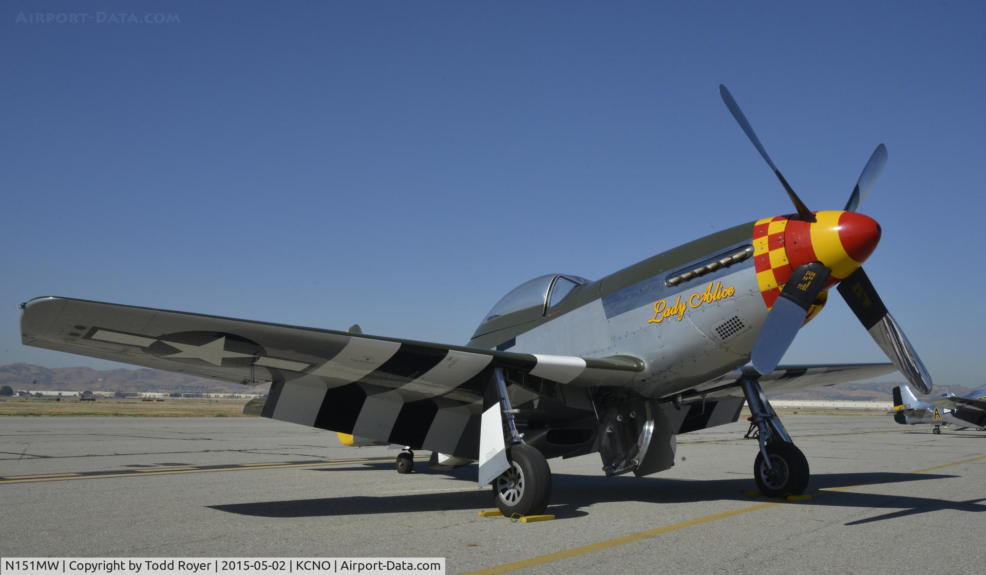 N151MW, 1945 North American P-51D Mustang C/N 124-48386, On display at the Planes of Fame Airshow