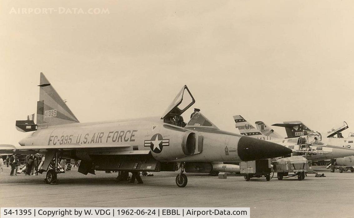 54-1395, 1954 Convair F-102A Delta Dagger C/N not found 54-1395, Kleine Brogel Int. Airshow 1962.  FC-395 was later converted to PQM-102B.