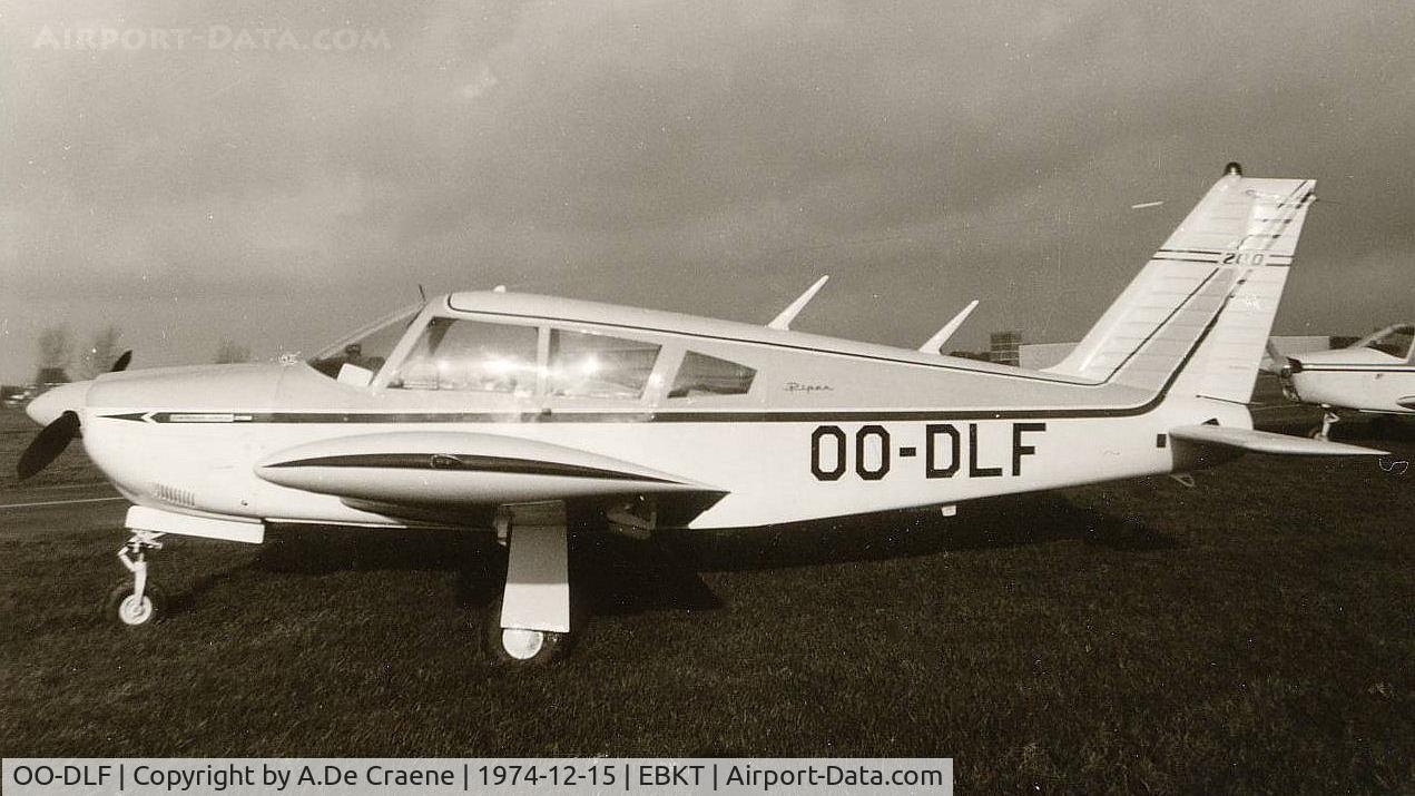 OO-DLF, 1969 Piper PA-28R-200 Cherokee Arrow C/N 28R-35260, At Wevelgem in 1974.