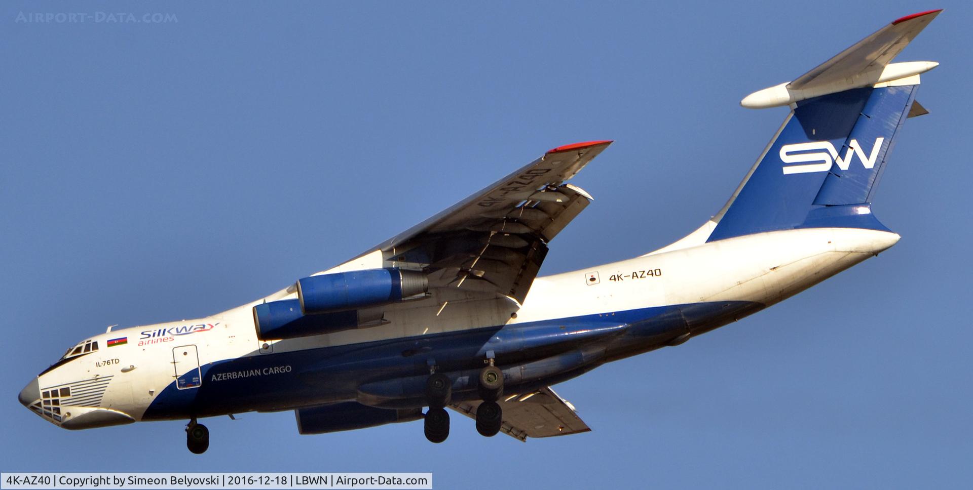 4K-AZ40, Ilyushin IL-76TD C/N 1043419632, Landing at Varna Airport RWY27