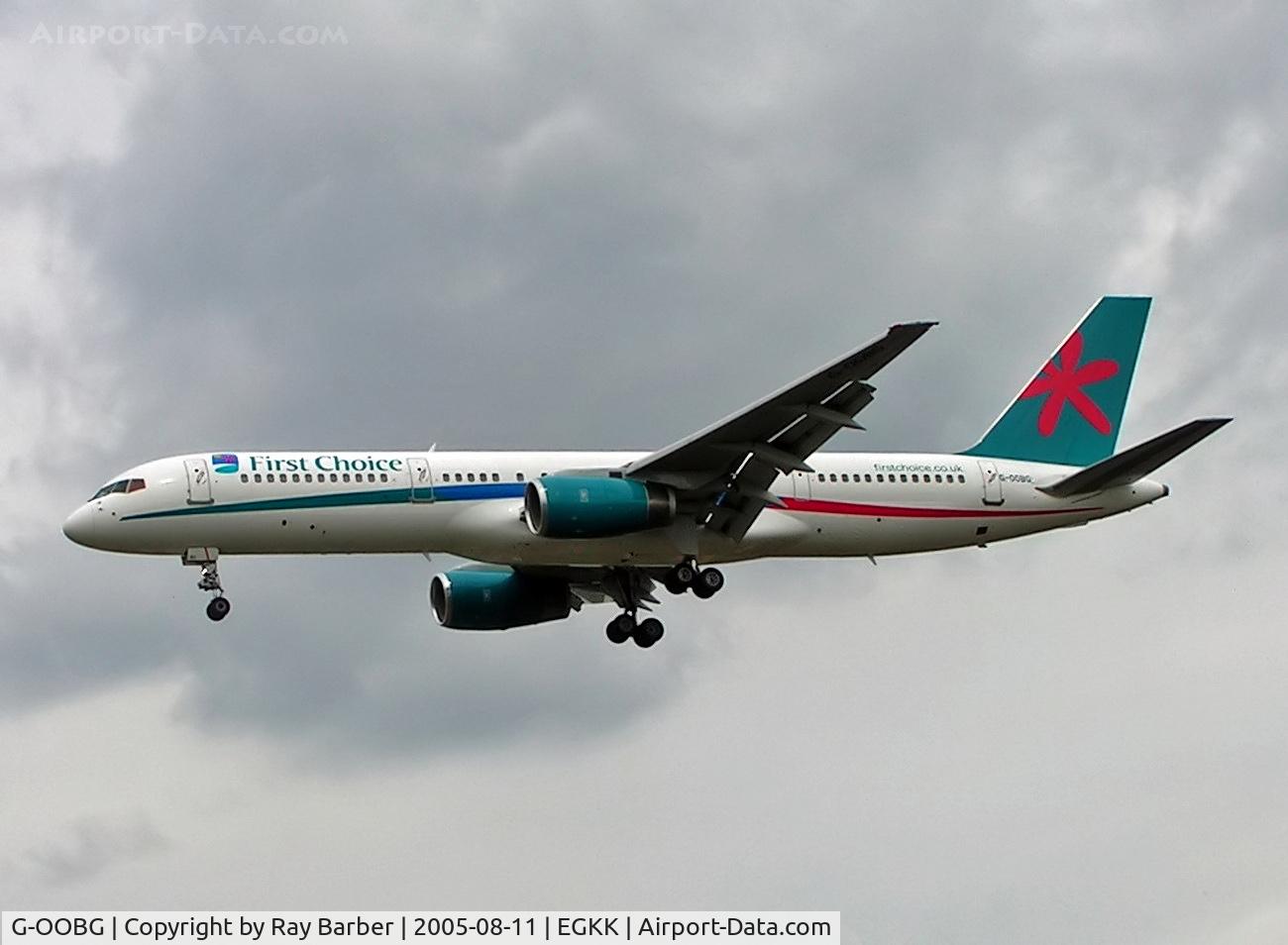 G-OOBG, 1999 Boeing 757-236 C/N 29942, Boeing 757-236 [29942] (First Choice Airways) Gatwick~G 11/08/2005