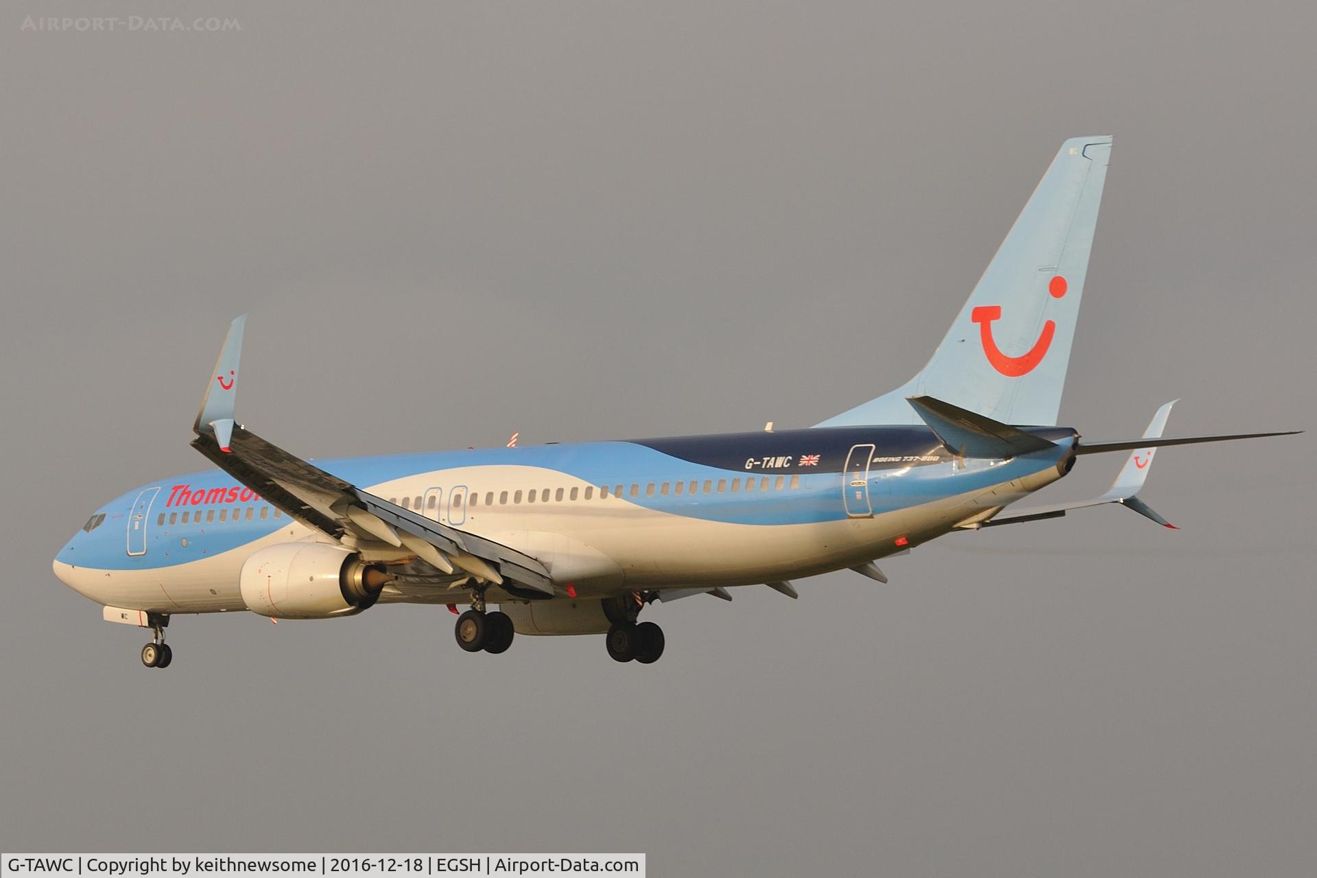 G-TAWC, 2012 Boeing 737-8K5 C/N 39922, Arriving from Tenerife.