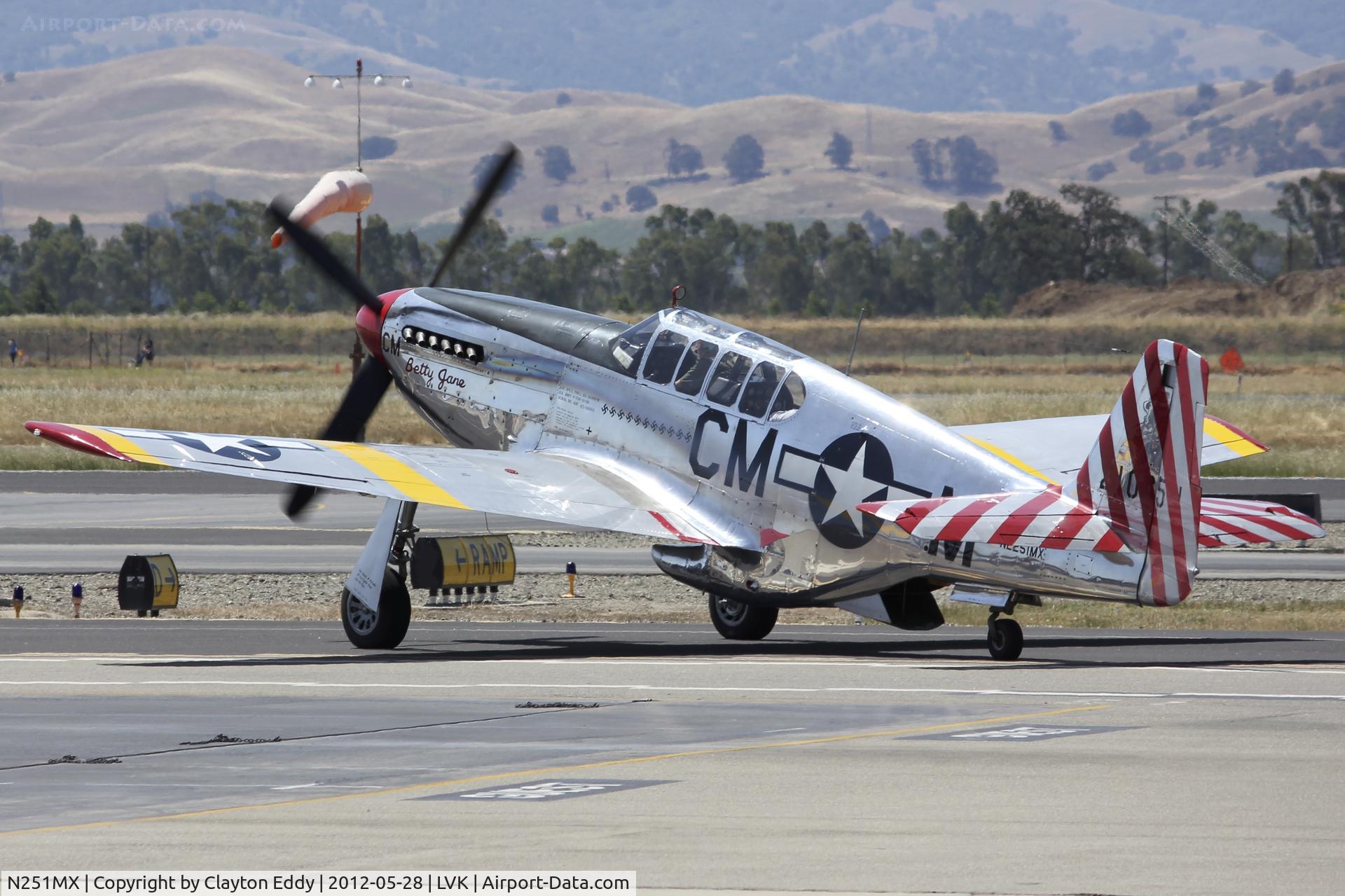 N251MX, 1943 North American P-51C-10 Mustang C/N 103-22730, Livermore Airport 2012