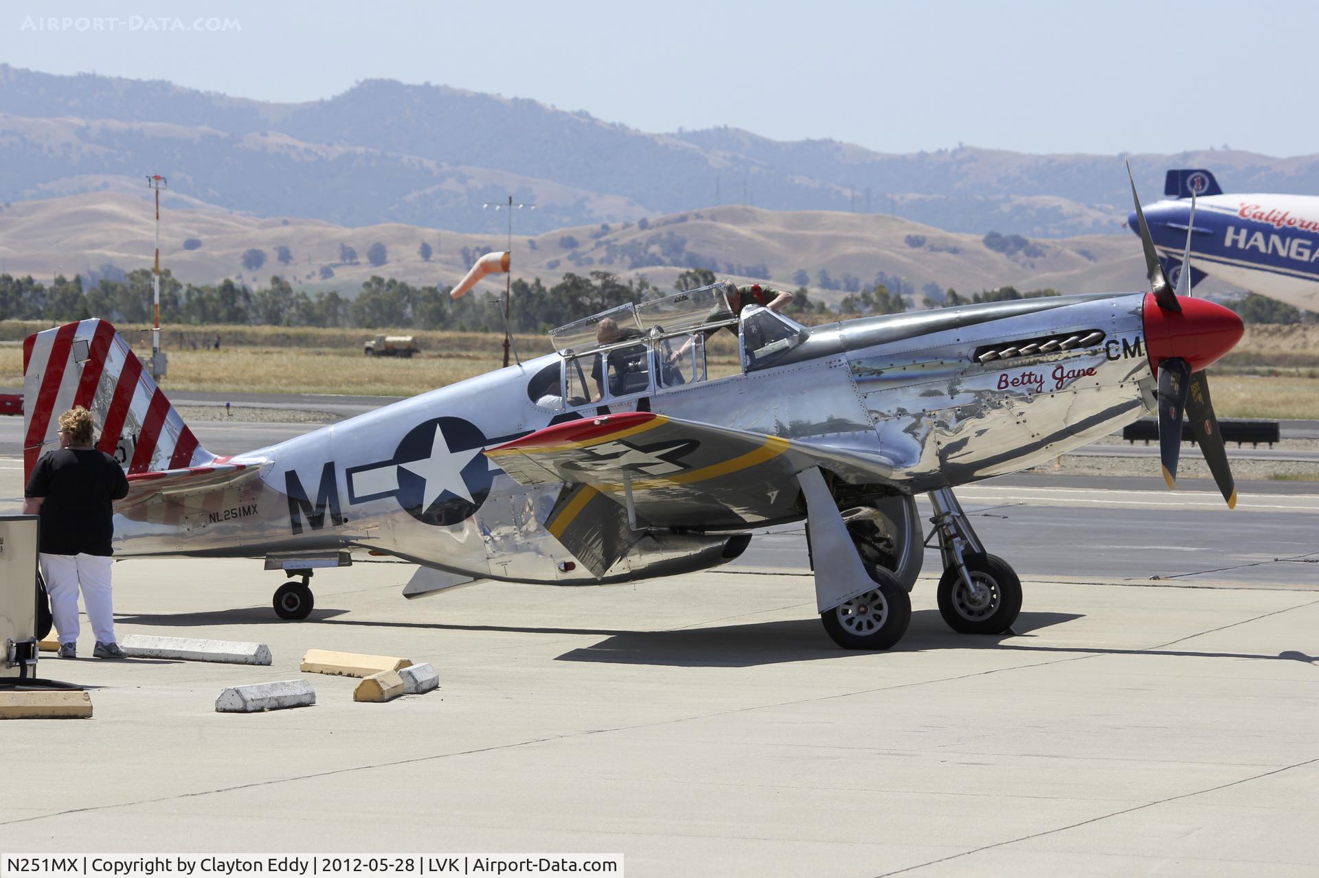 N251MX, 1943 North American P-51C-10 Mustang C/N 103-22730, Livermore Airport 2012