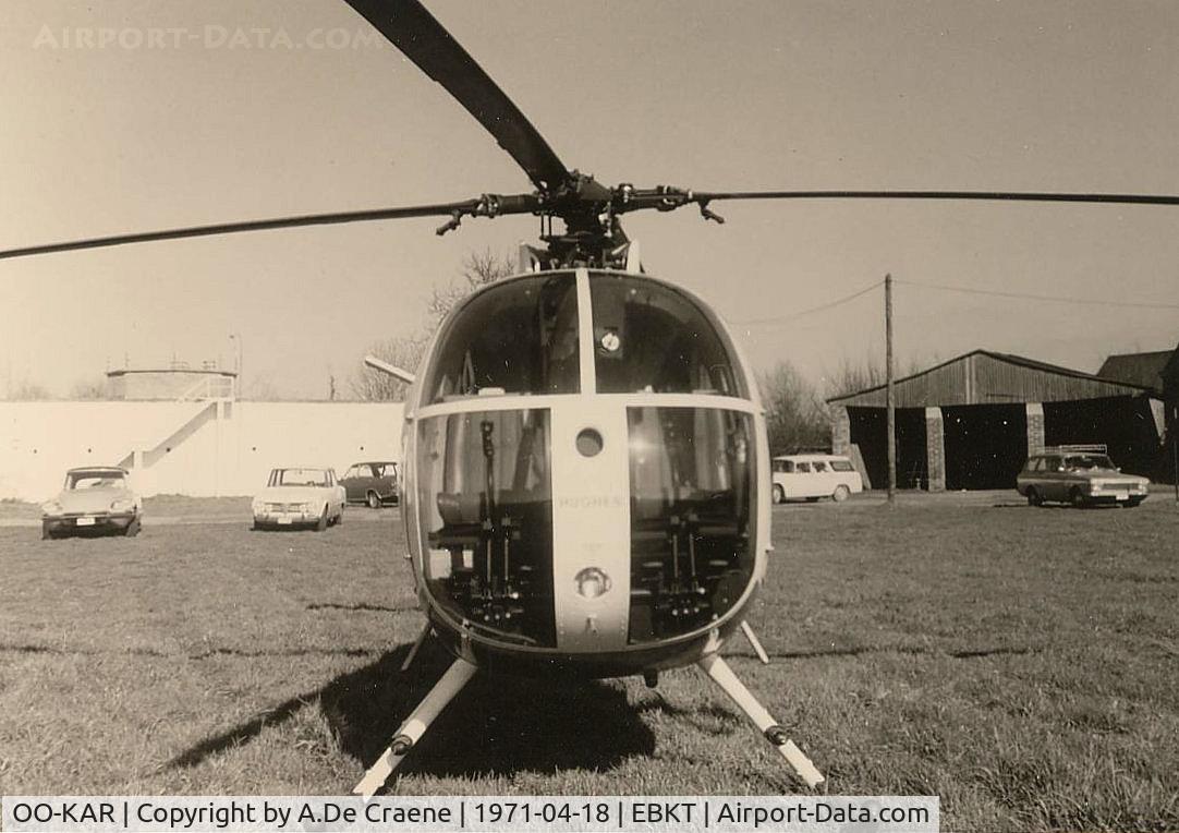 OO-KAR, 1970 Hughes 369HS C/N 1100270S, OO-KAR of Pevalco at Wevelgem.