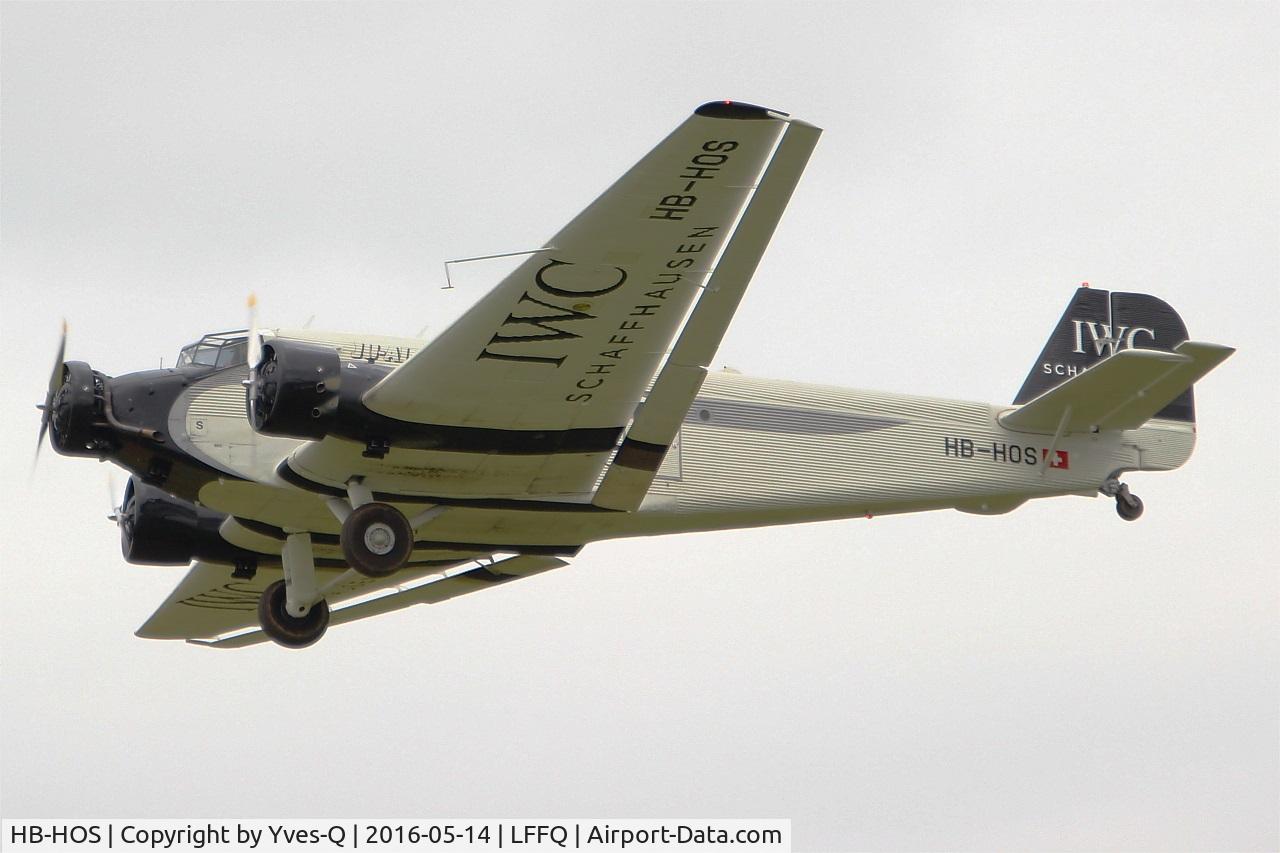 HB-HOS, 1939 Junkers Ju-52/3m g4e C/N 6580, Junkers Ju-52-3m g4e, In flight, La Ferté-Alais airfield (LFFQ) Air show 2016