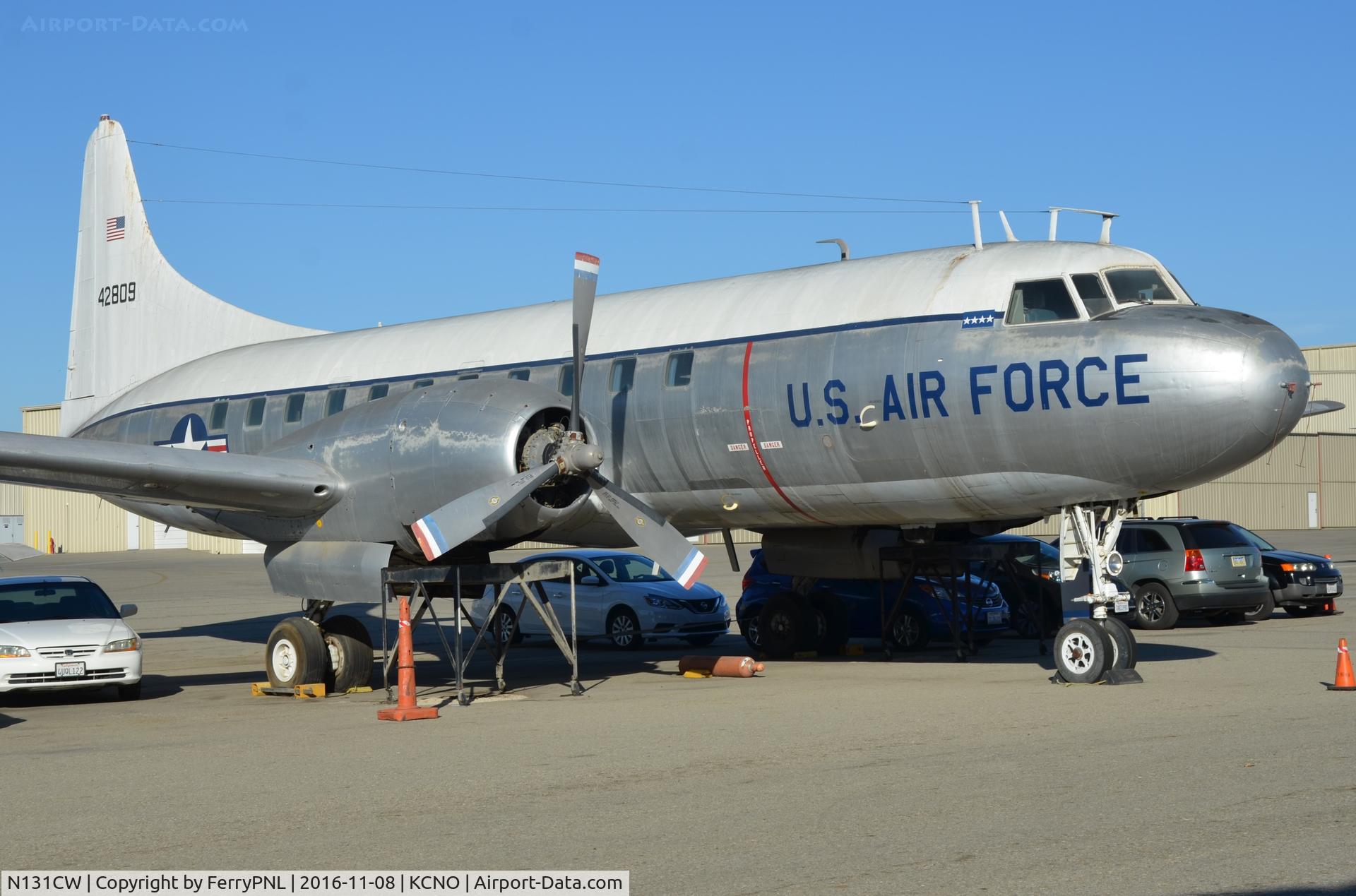 N131CW, 1954 Convair C-131D Samaritan C/N 205, Convair parked in CNO