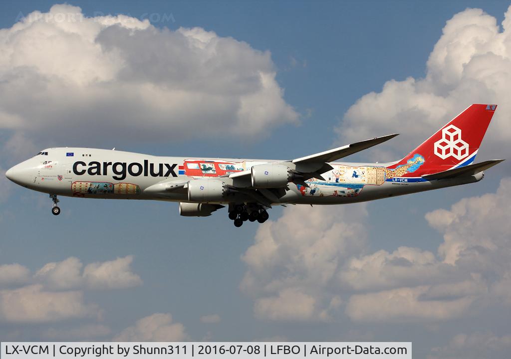 LX-VCM, 2015 Boeing 747-8F C/N 61169, Landing rwy 32L with special c/s