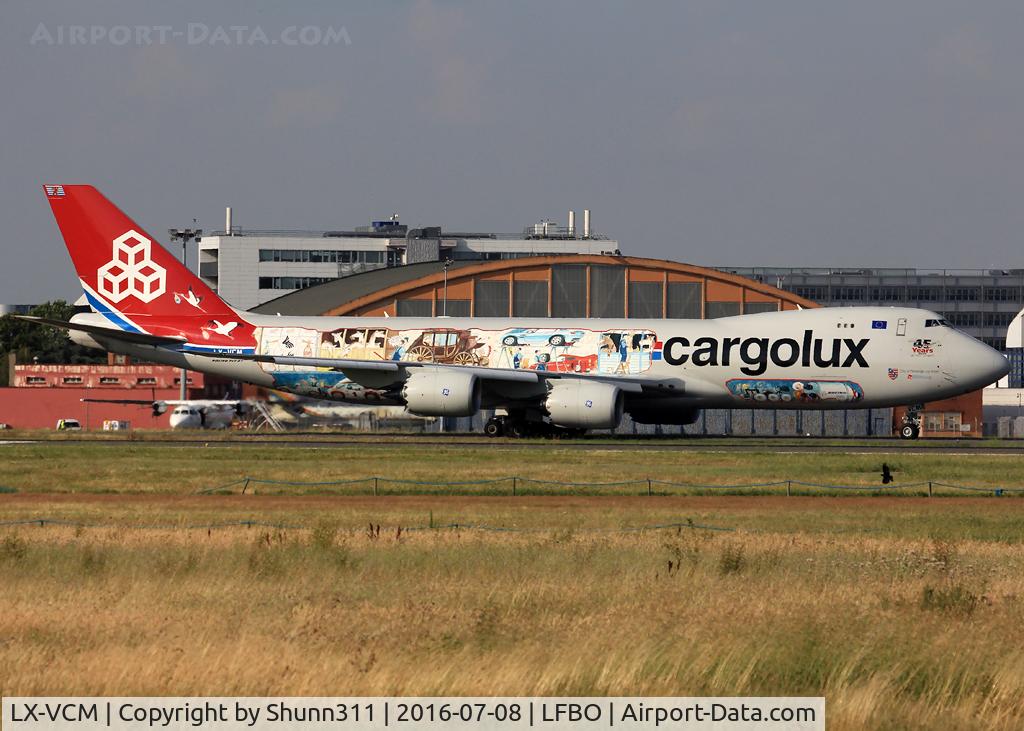 LX-VCM, 2015 Boeing 747-8F C/N 61169, Taxiing holding point rwy 32R with special c/s