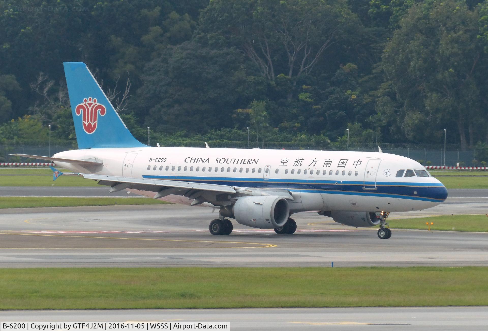 B-6200, 2005 Airbus A319-132 C/N 2519, B-6200  China Southern AL  at Singapore 5.11.16