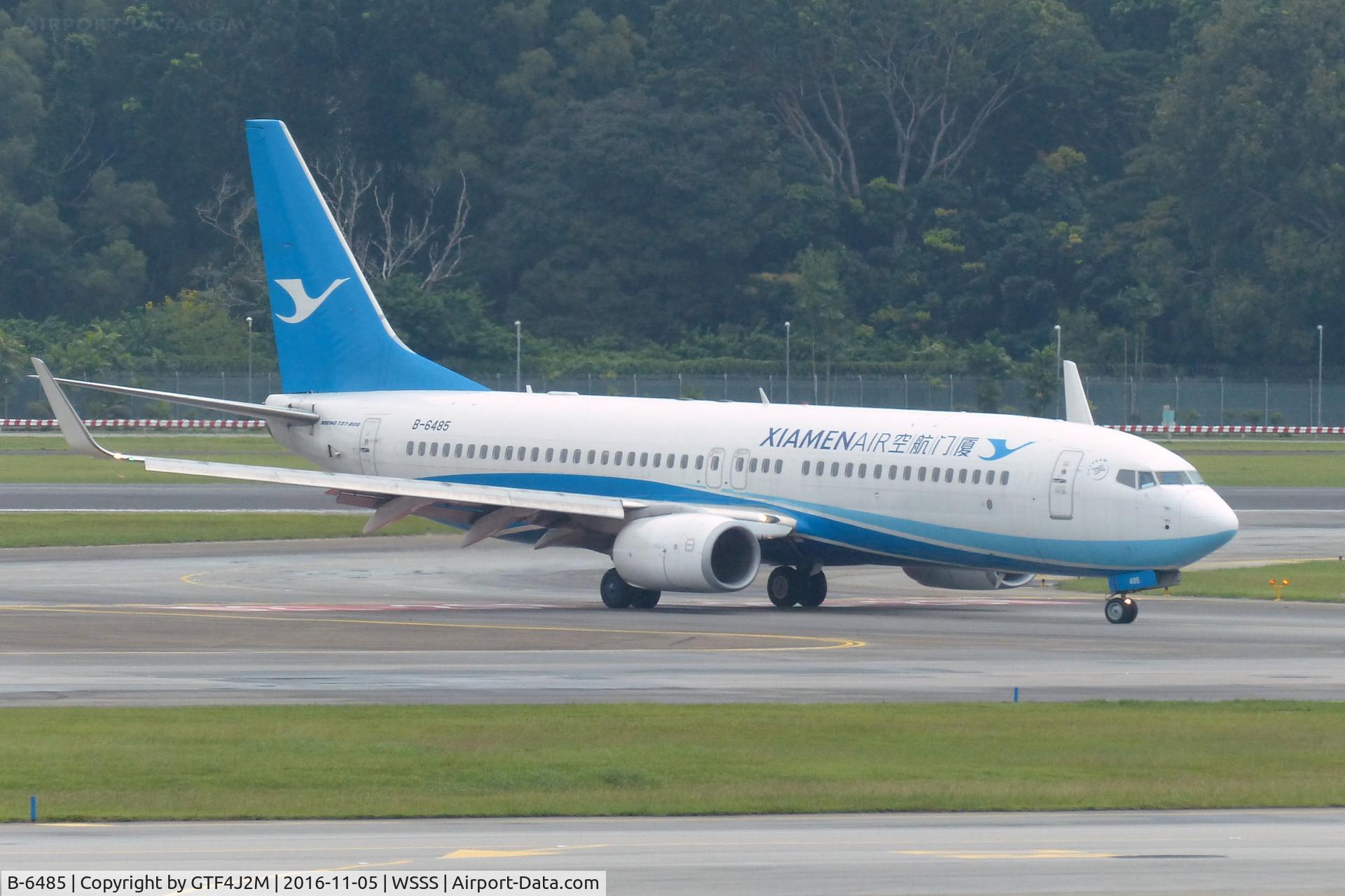 B-6485, 2015 Boeing 737-85C C/N 39913, B-6485  Xiamen Air  at Singapore 5.11.16