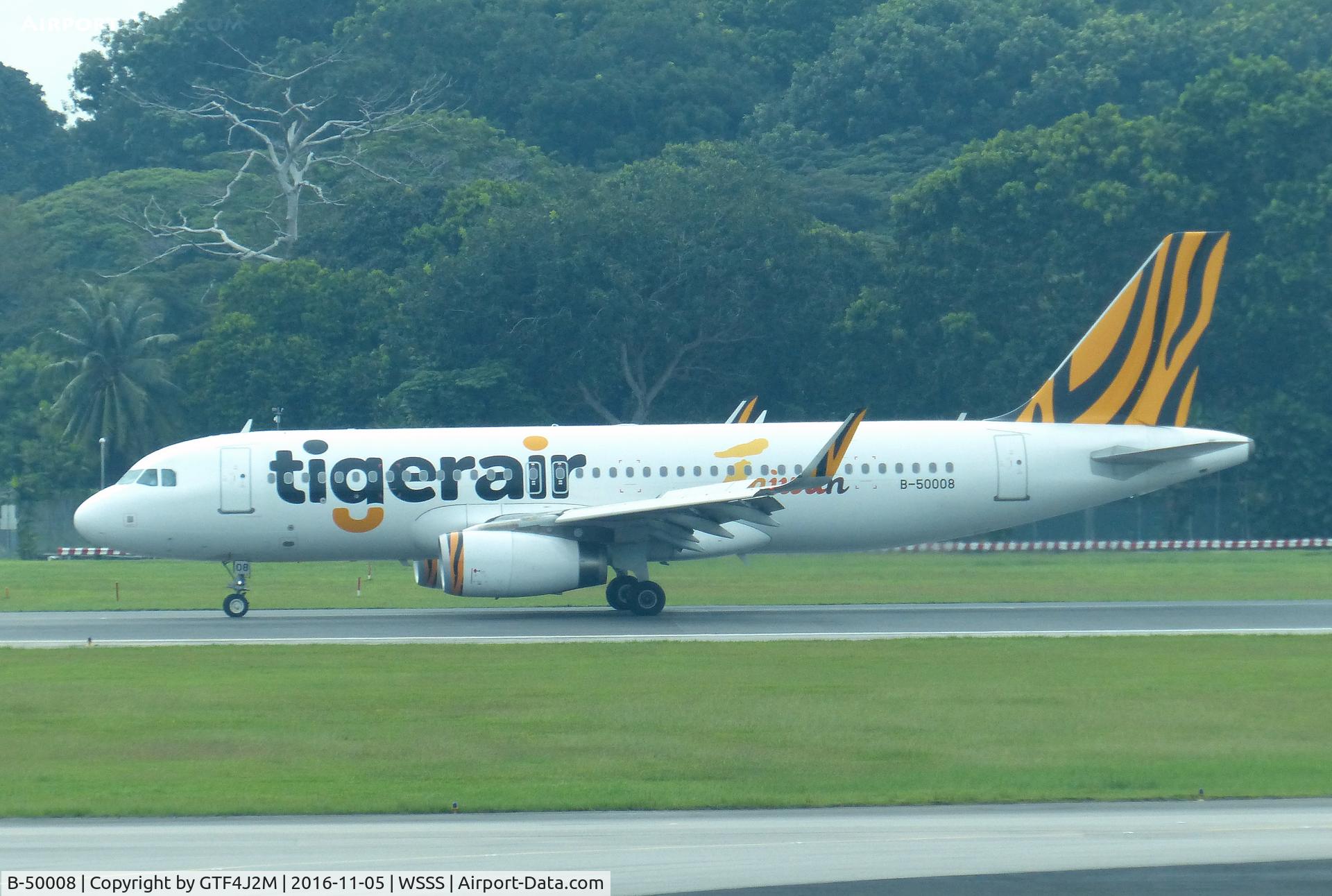 B-50008, 2015 Airbus A320-232 C/N 6700, B-50008  Tigerair Taiwan  at Singapore 5.11.16